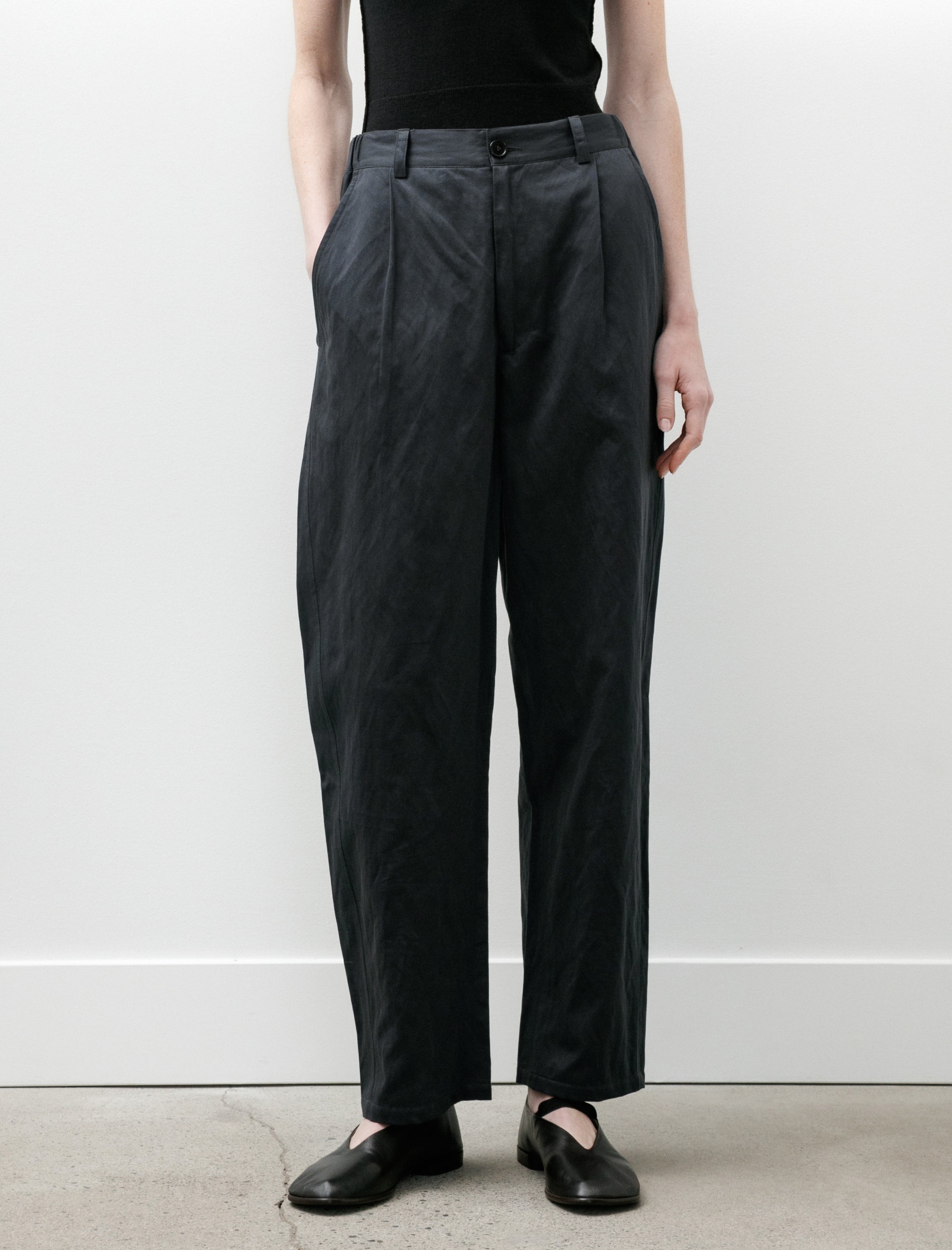 Wanze Easy Trouser Cotton Metal Midnight