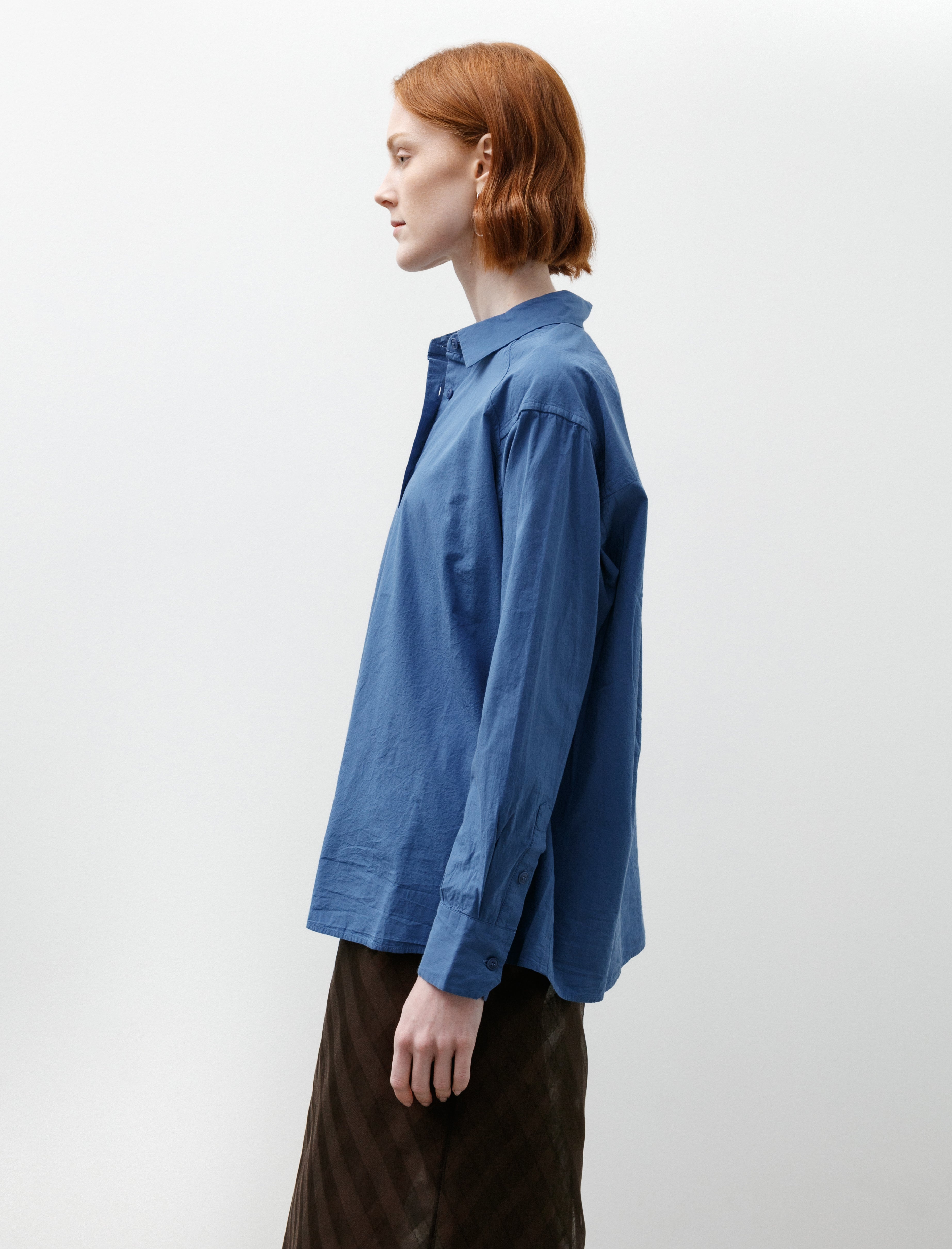 Casey Casey Drays Travail Chalk Poplin Blue