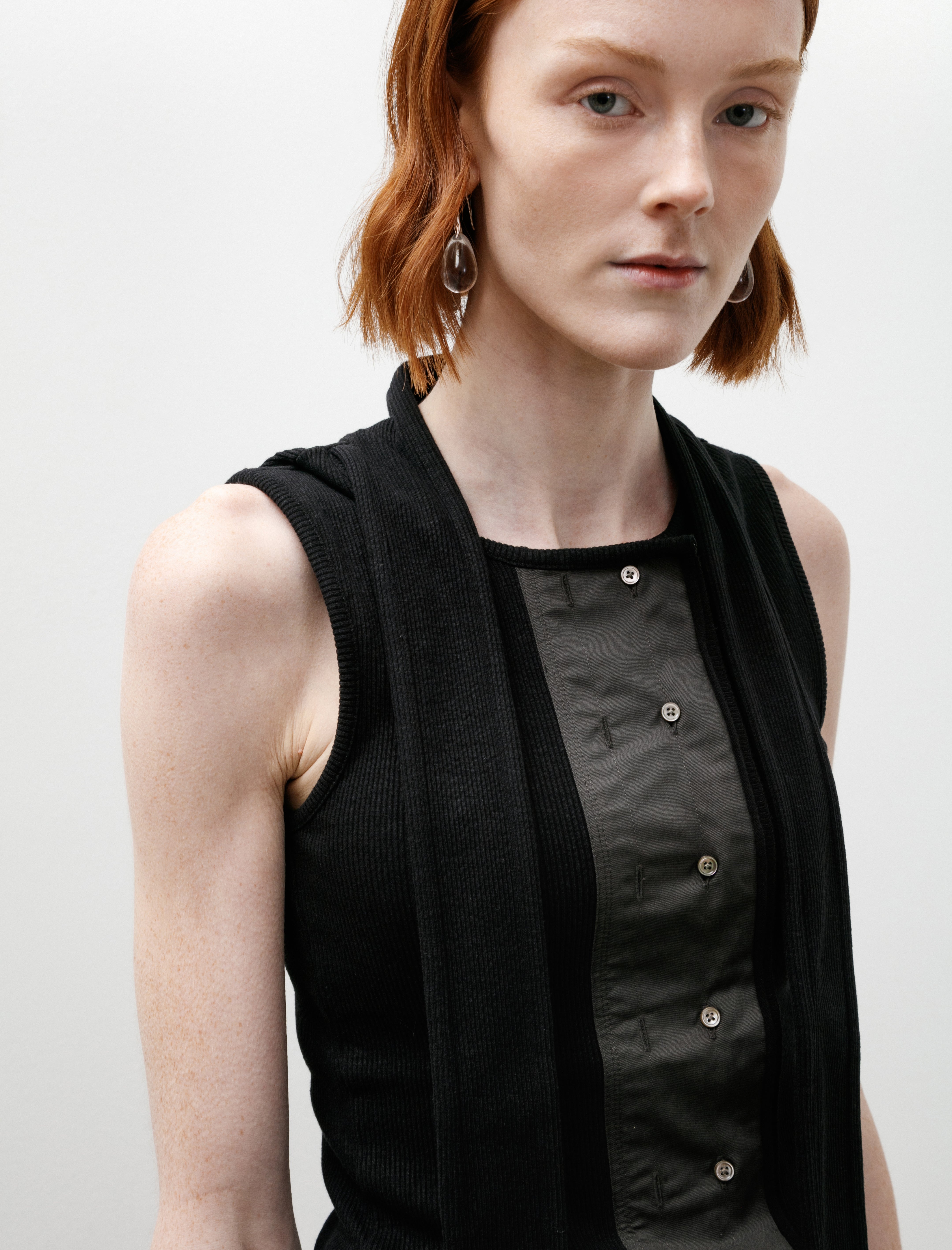 Lemaire Asymmetrical Fitted Top Black