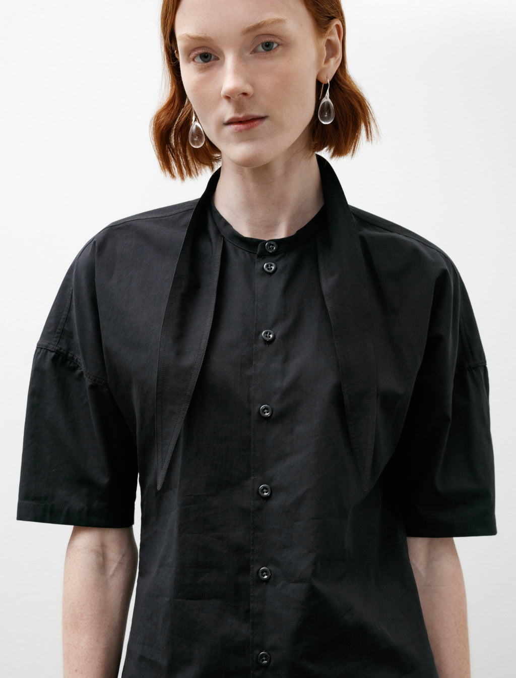 Lemaire Short Sleeve Shirt with Foulard Squid Ink – Neighbour