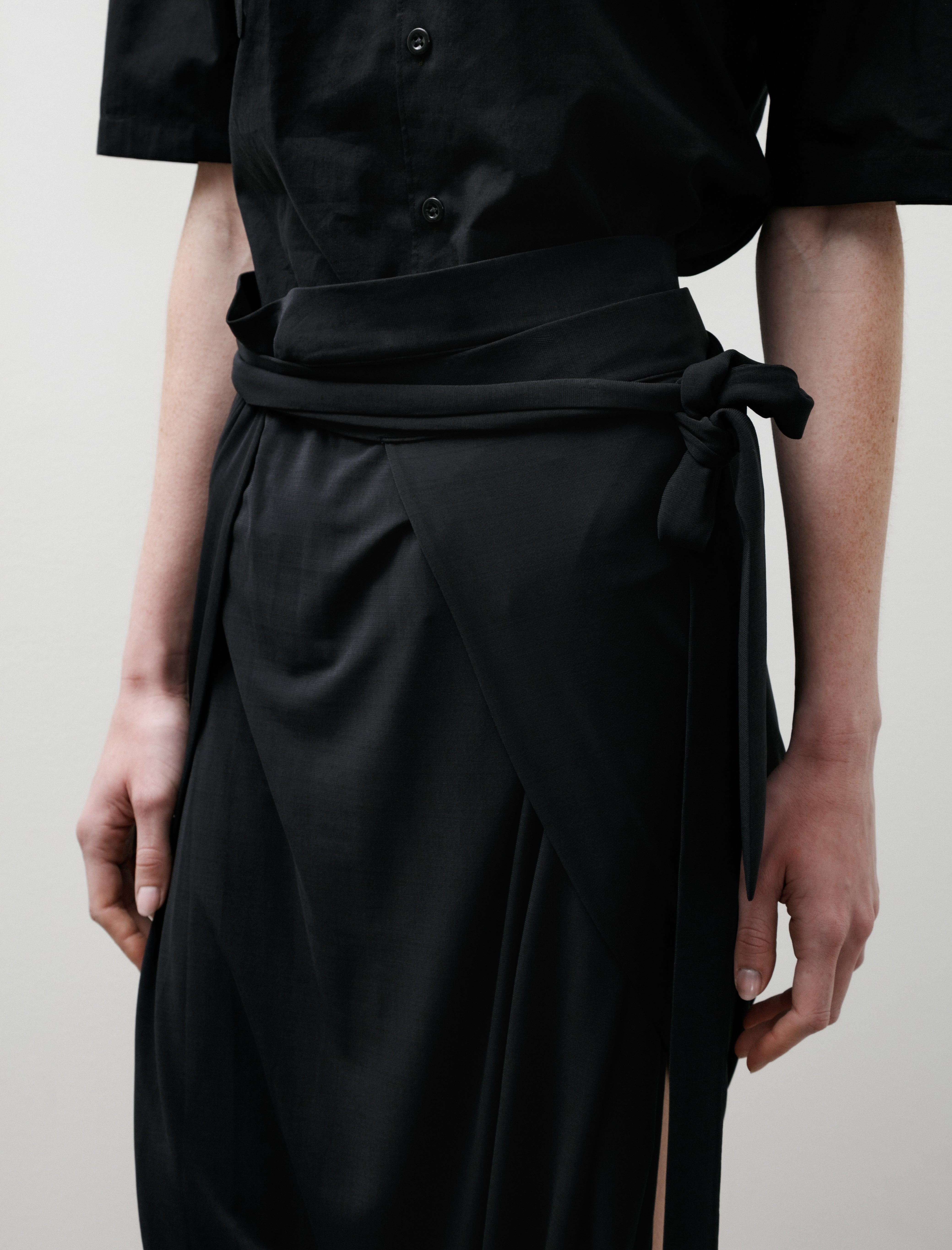 Lemaire Soft Wrap Skirt Charcoal