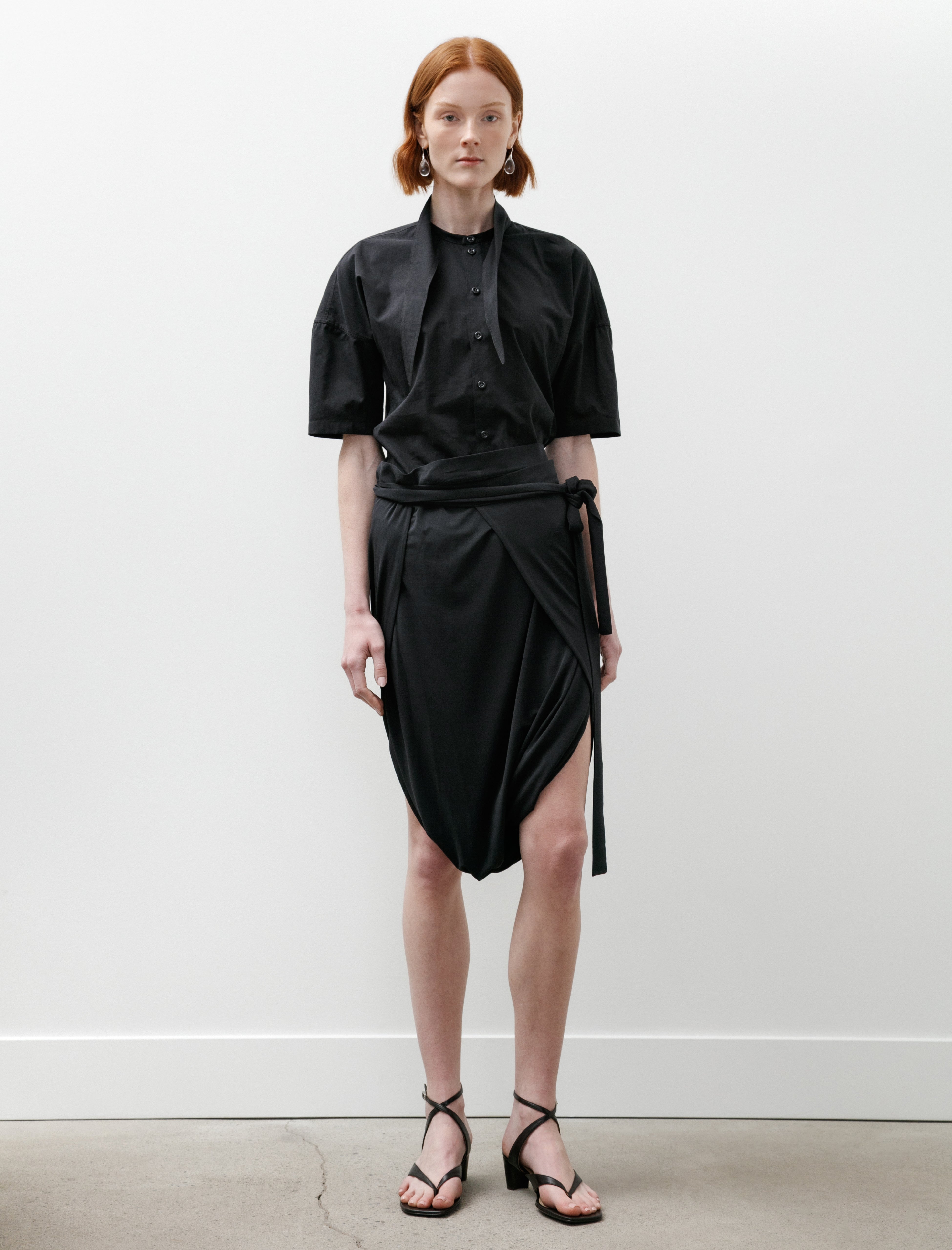 Lemaire Soft Wrap Skirt Charcoal