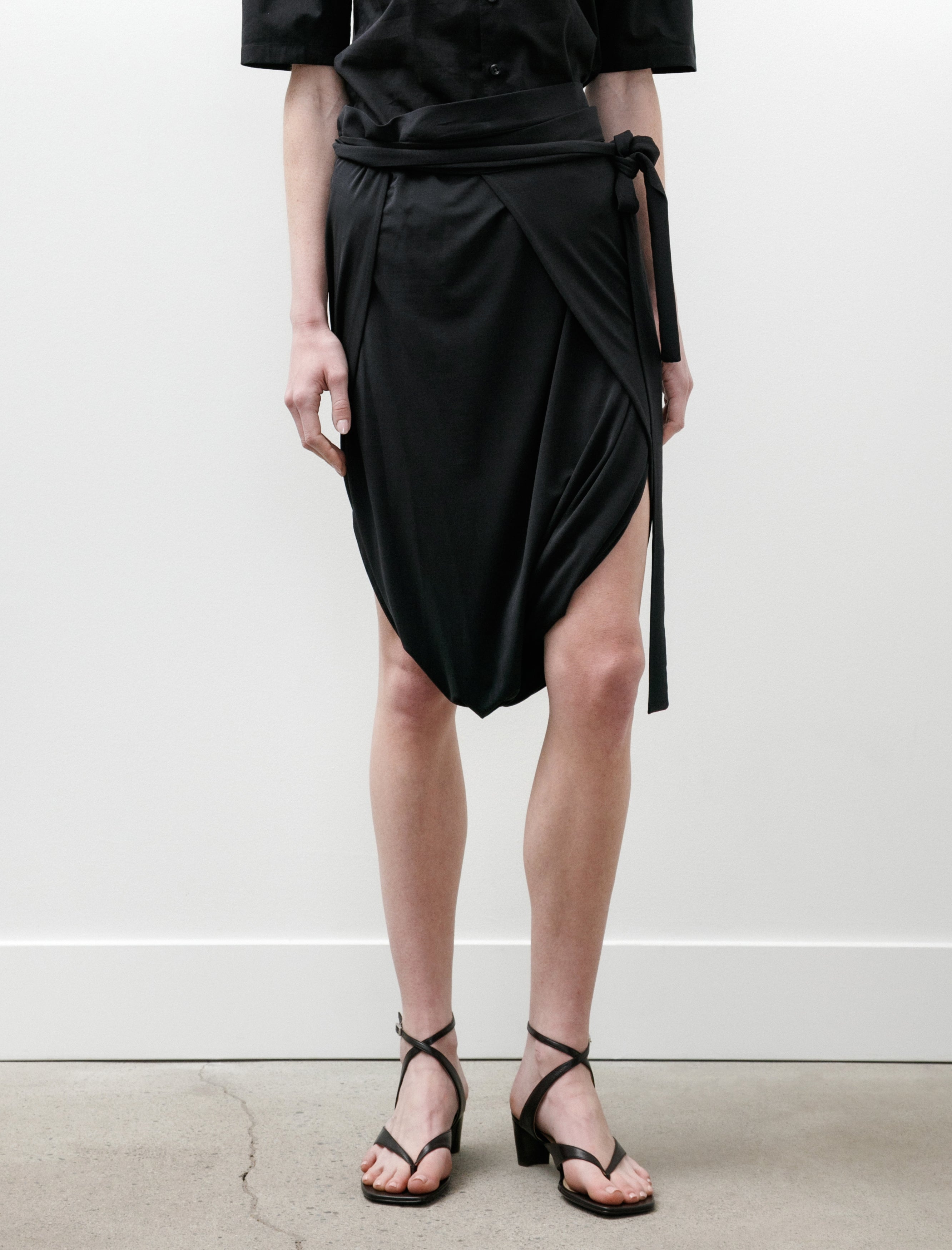Lemaire Soft Wrap Skirt Charcoal