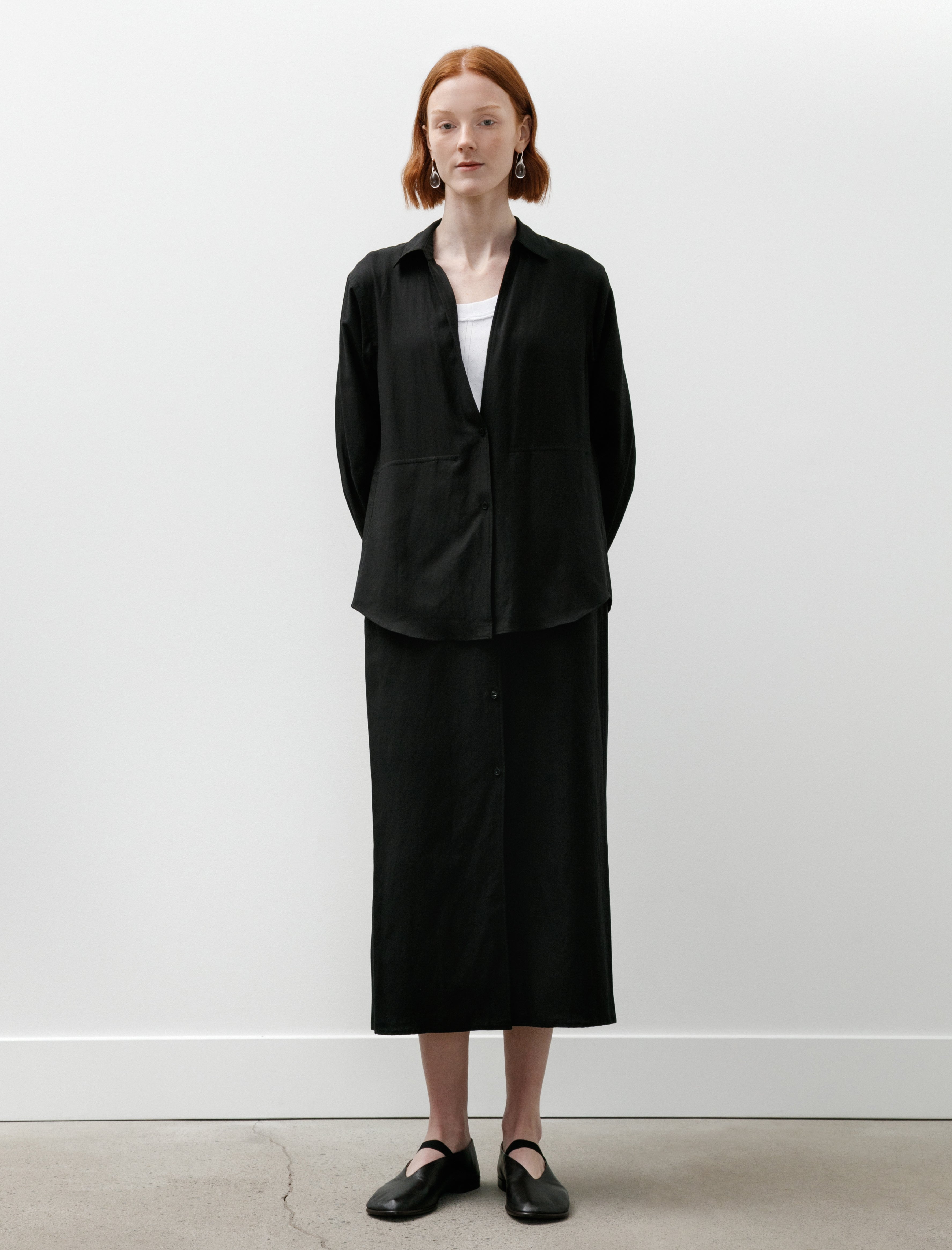 Yoko Sakamoto Two Piece Shirt Dress Black