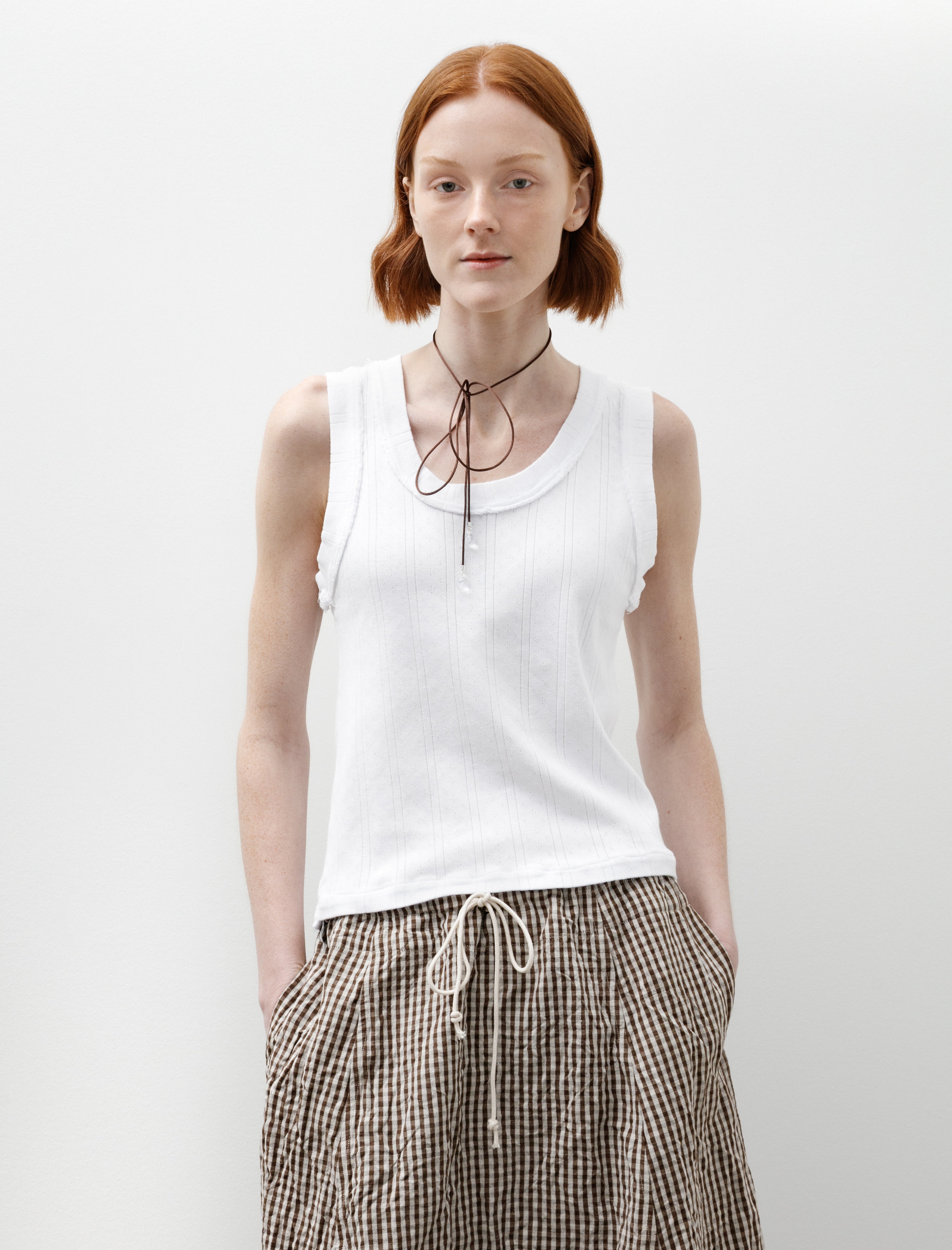 Camiel Fortgens Tank Top Pointelle White