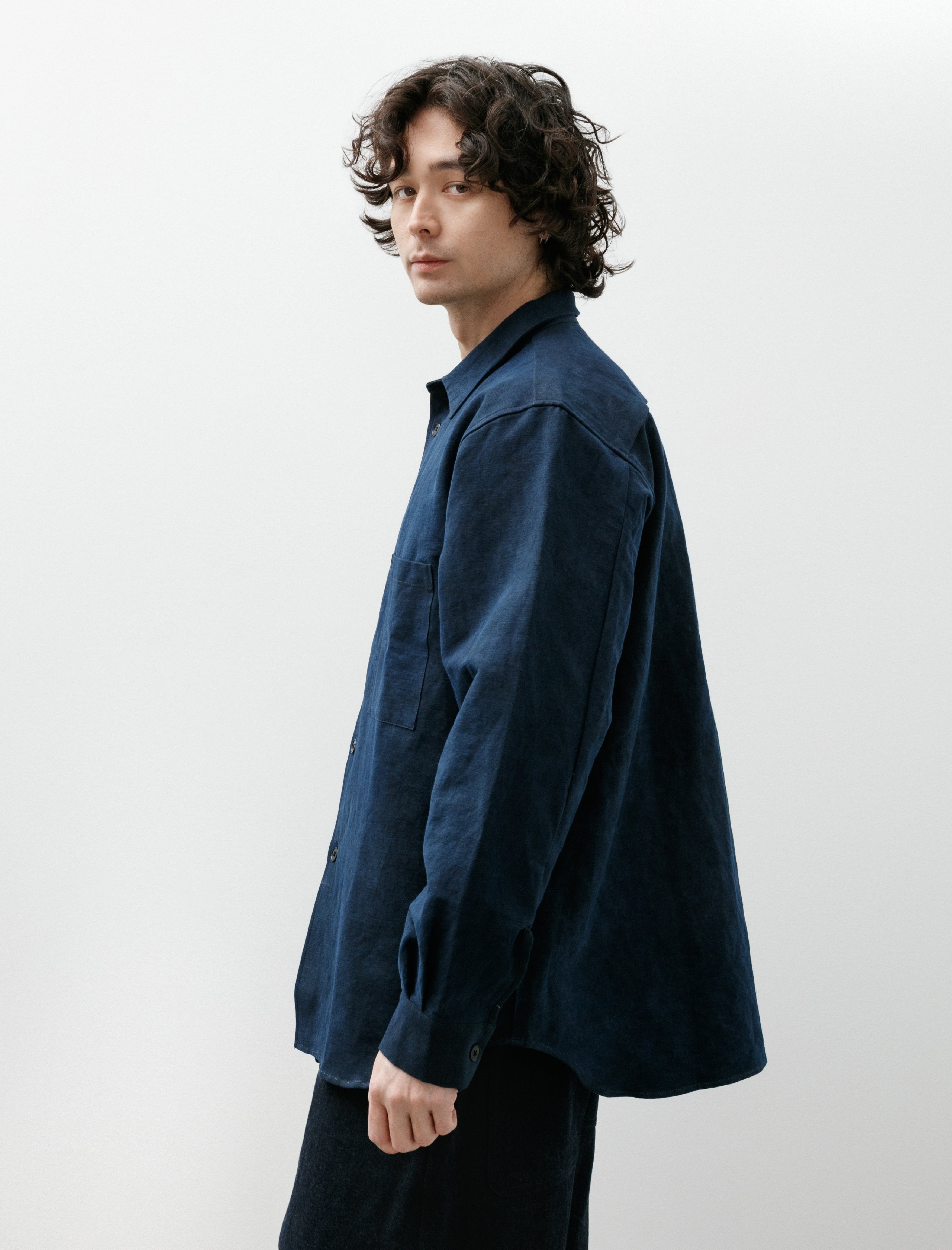MAN-TLE R20 Shirt-8 Weather Shirt W/PKT Sumi Indigo Hemp