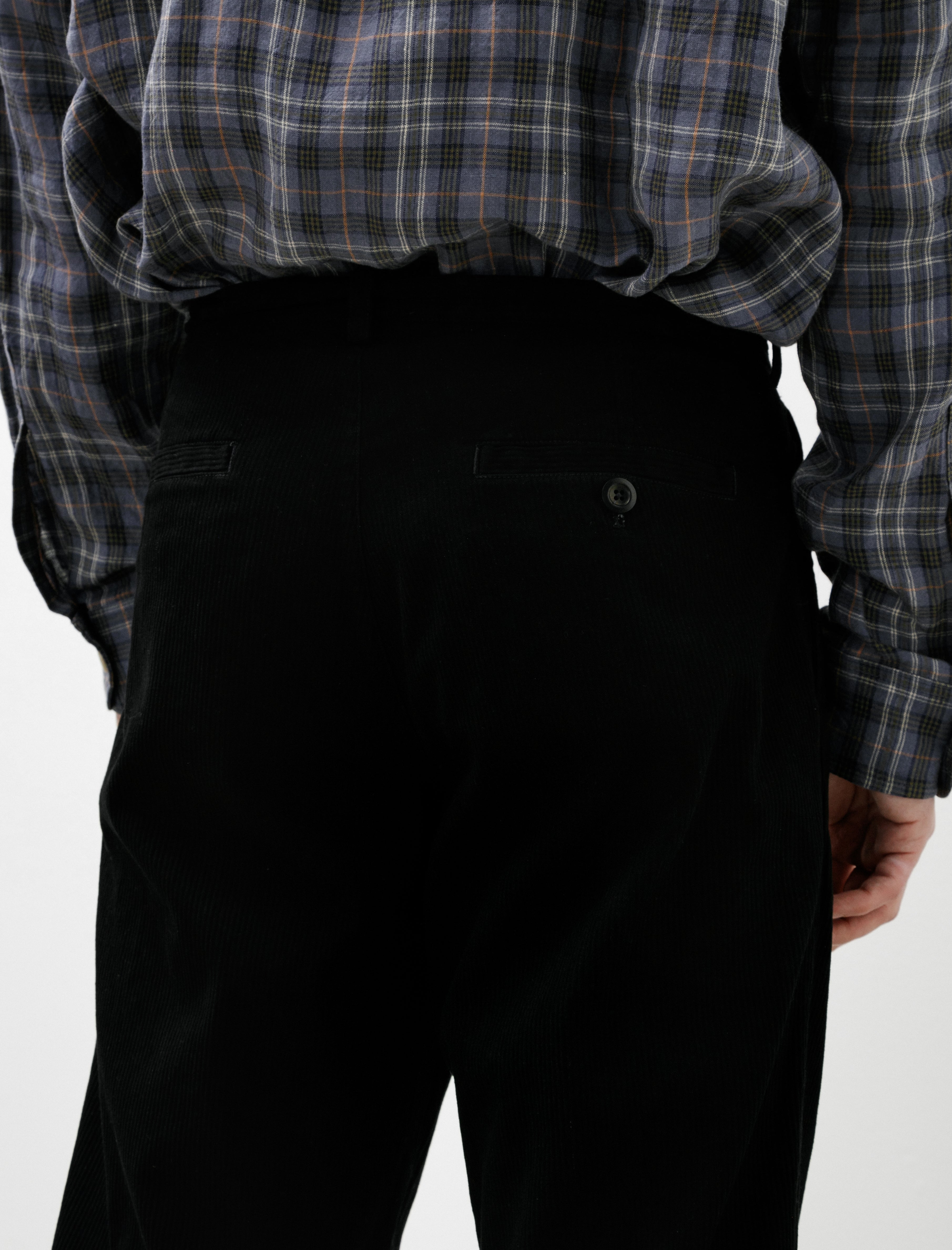 Conkers Gardening Trouser Striped Cotton OD Black