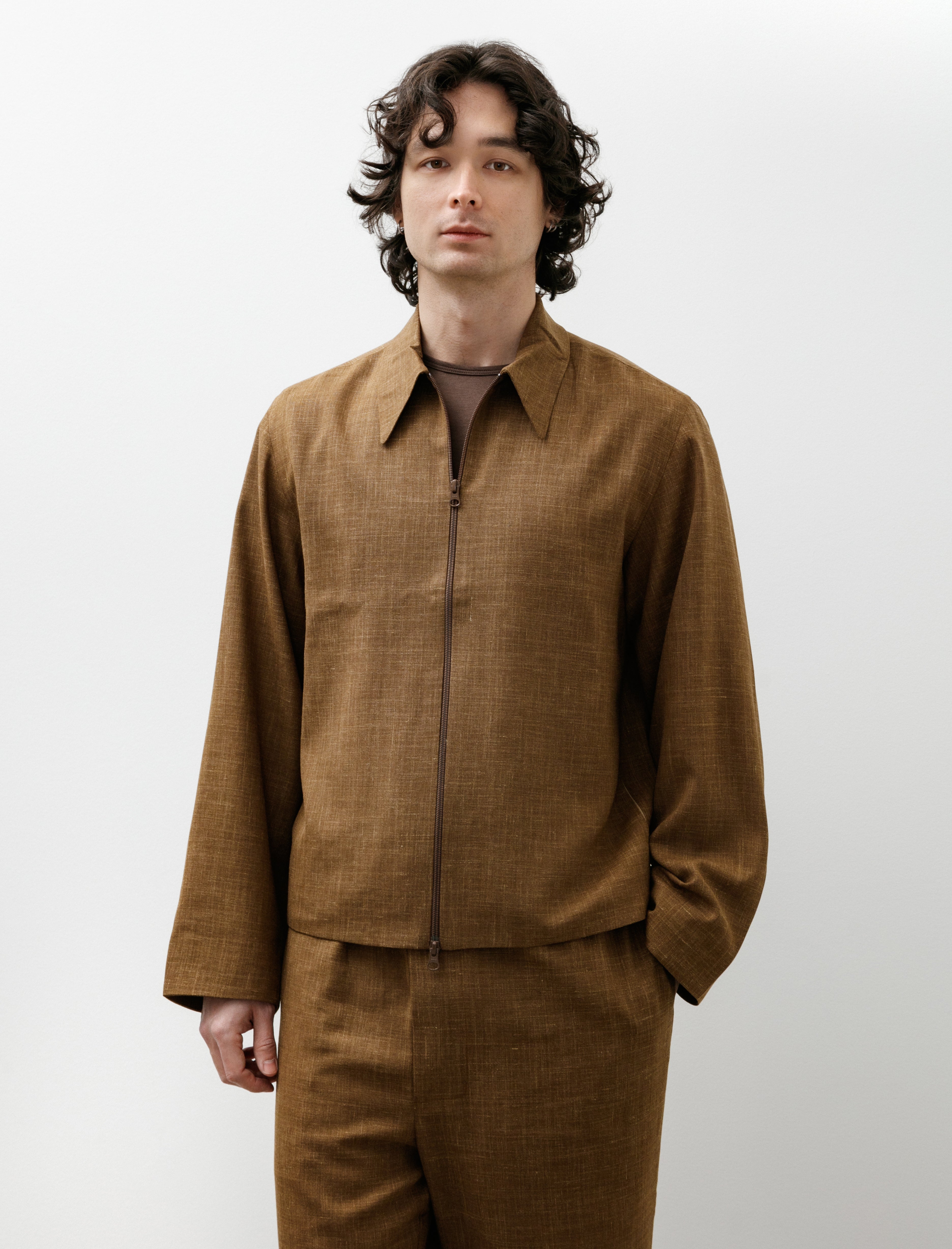 Gabriela Coll No.285 Summer Wool Pocket Jacket Camel