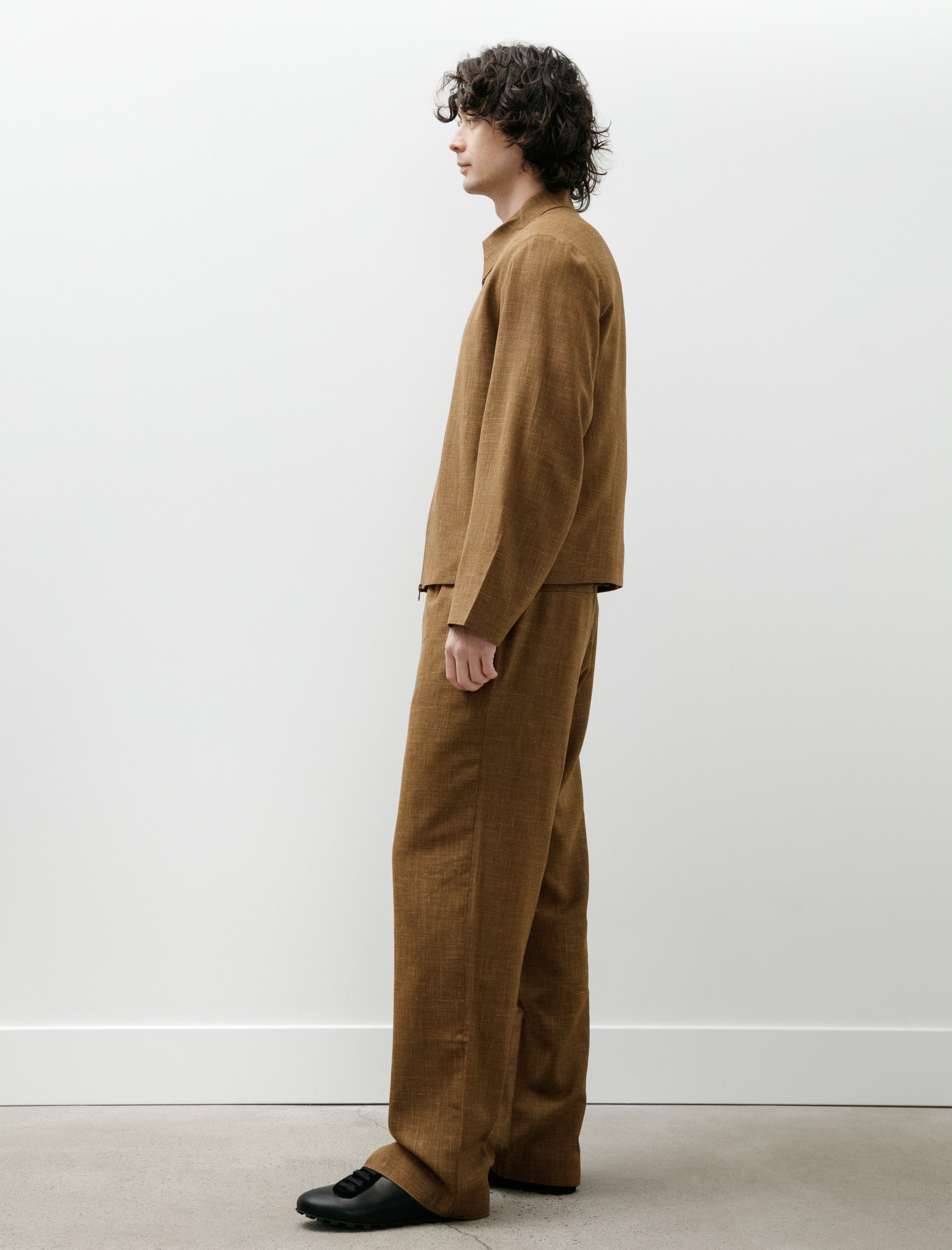 Gabriela Coll No.288 Summer Wool Drawstring Trousers Camel