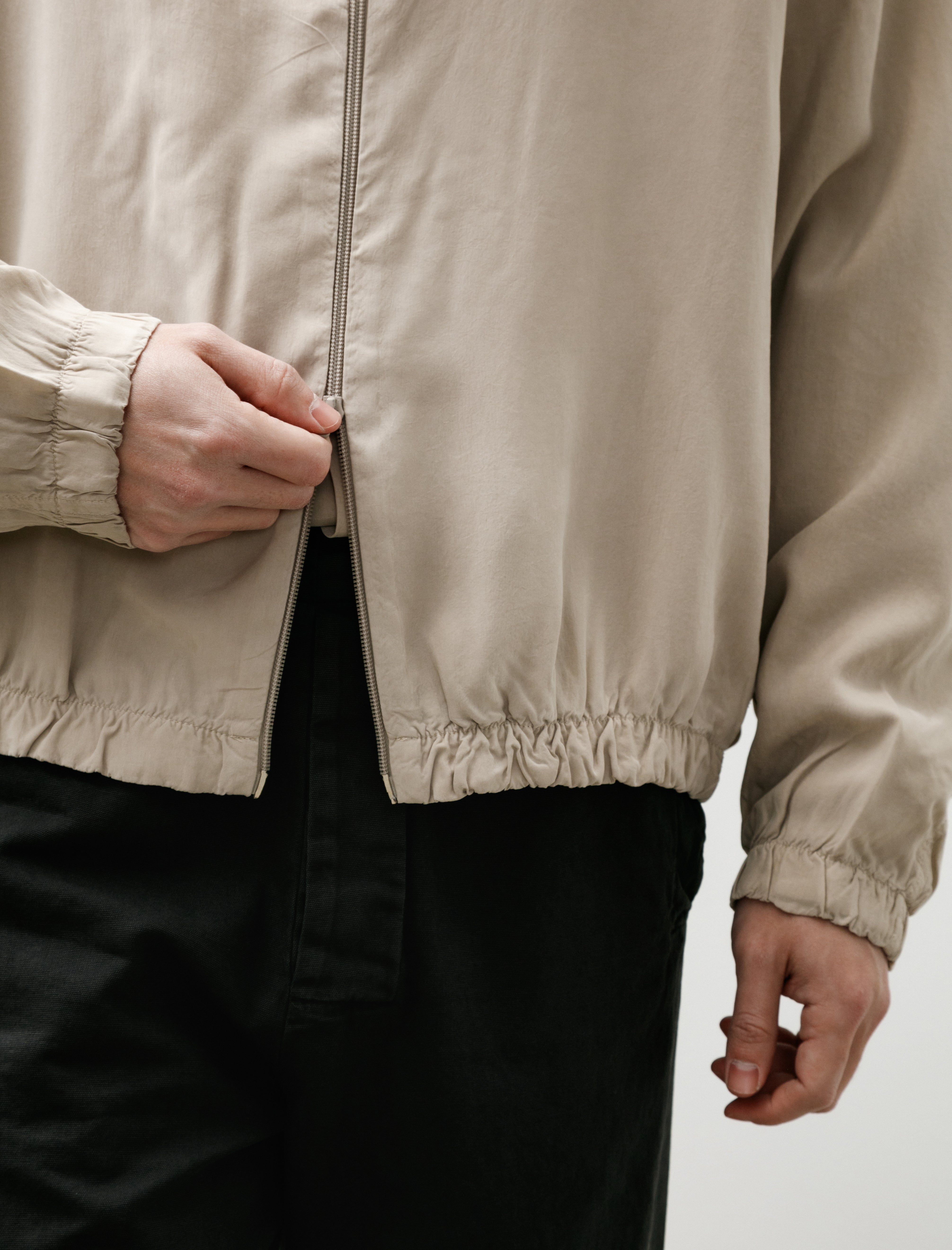 Gabriela Coll No.261 Cupro Doubled Zipper Jacket Stone