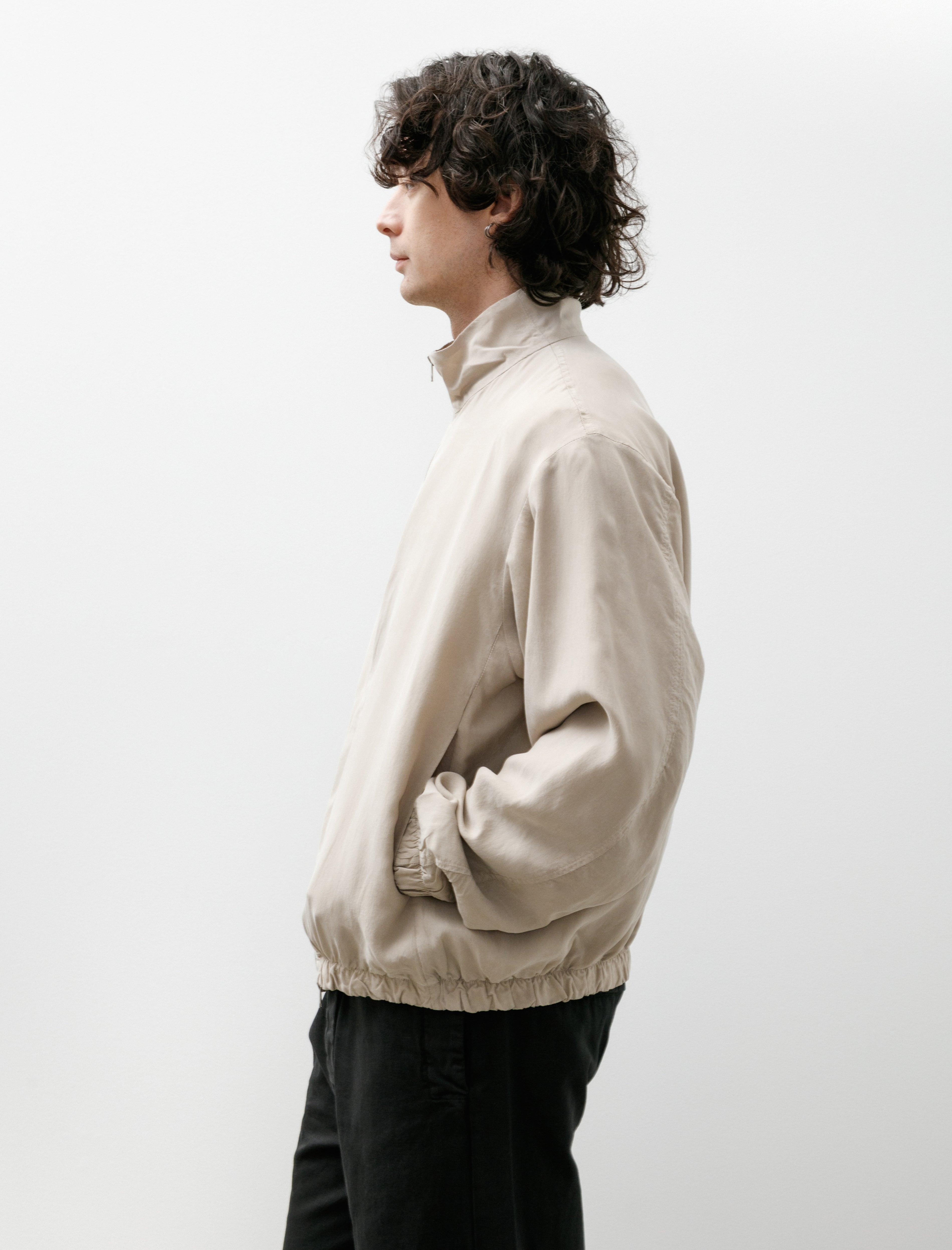 Gabriela Coll No.261 Cupro Doubled Zipper Jacket Stone