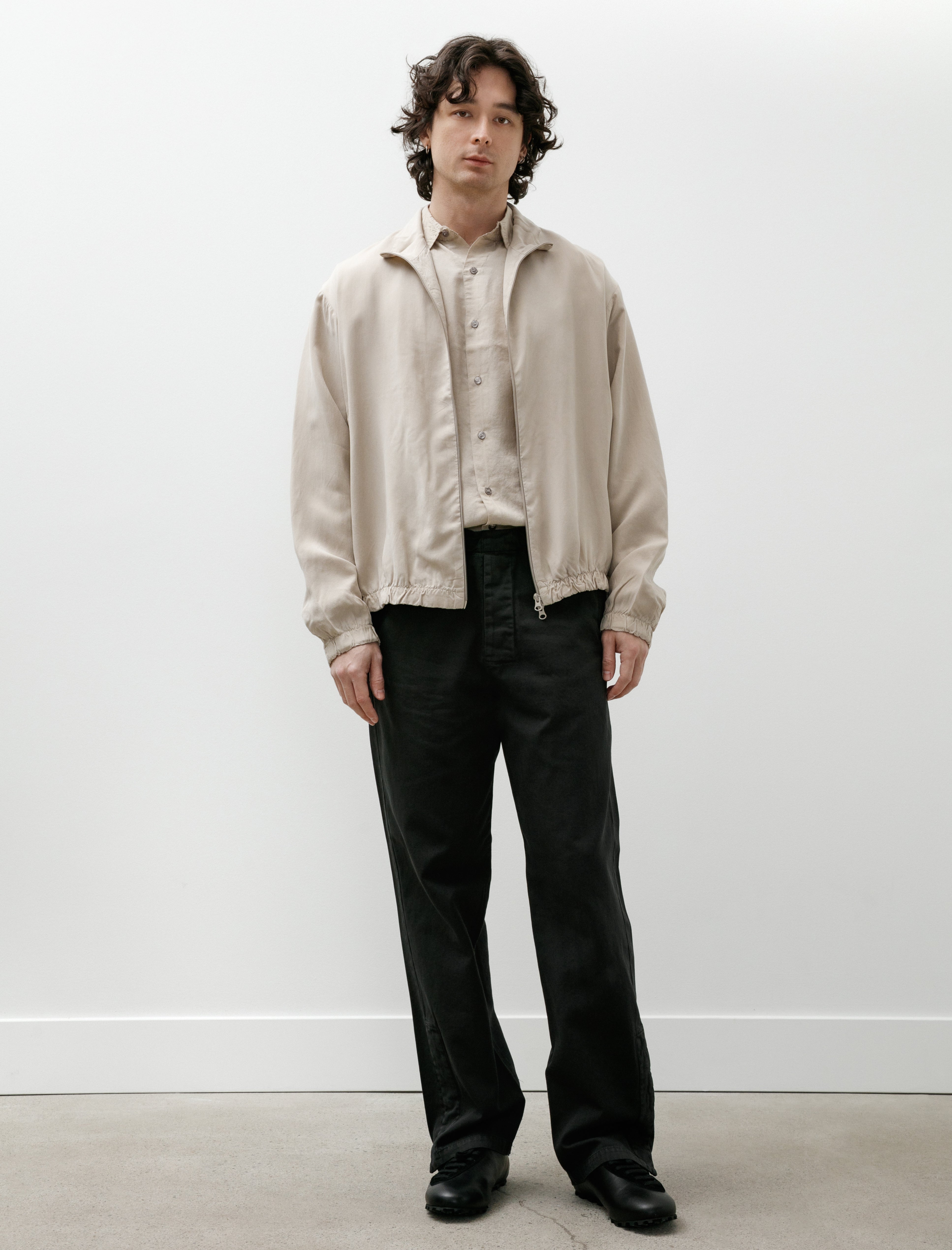 Gabriela No.329 Thin Canvas Adjustable Trousers Black