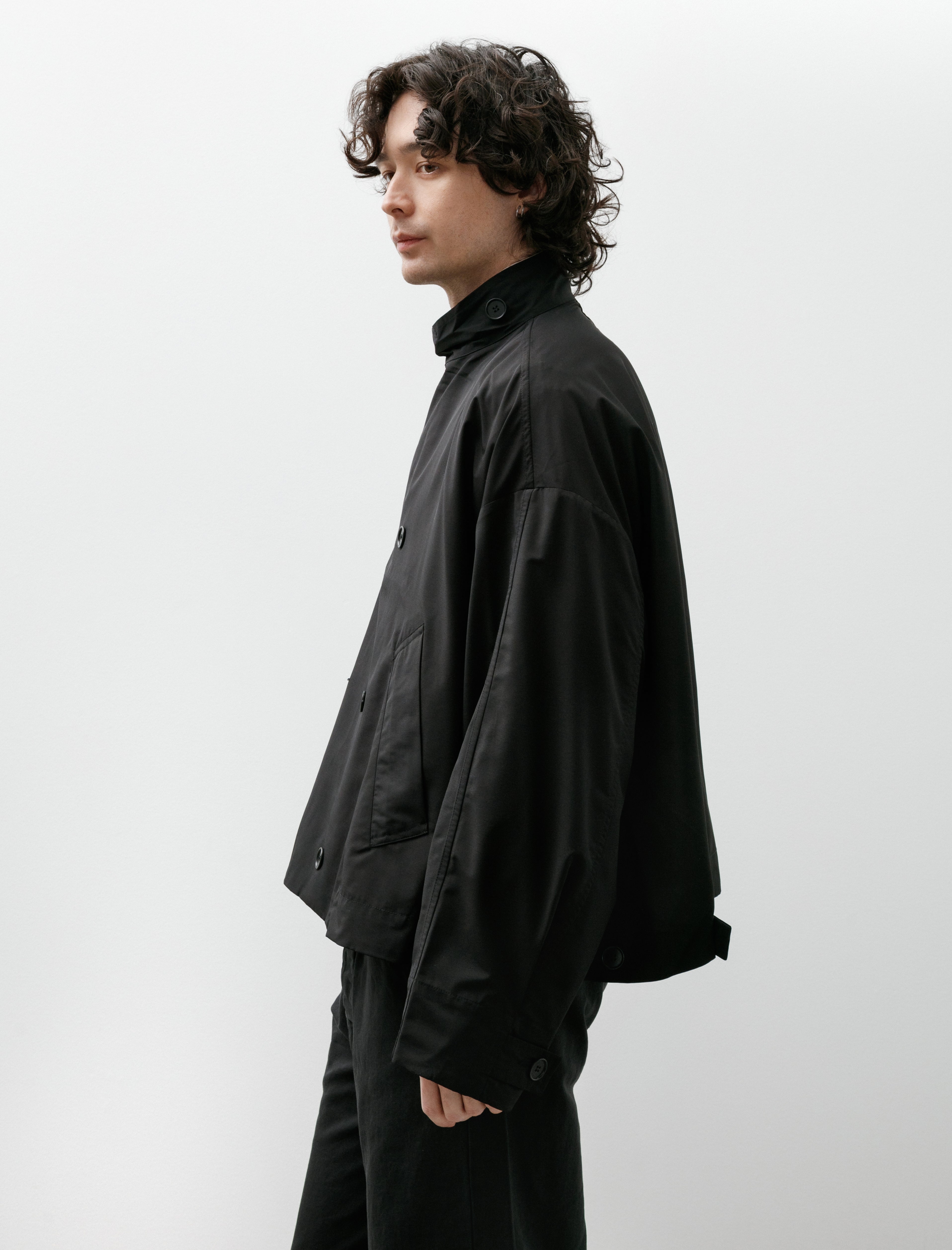 Gabriela Coll No.286 Rainsystem Wool Cropped Jacket Black