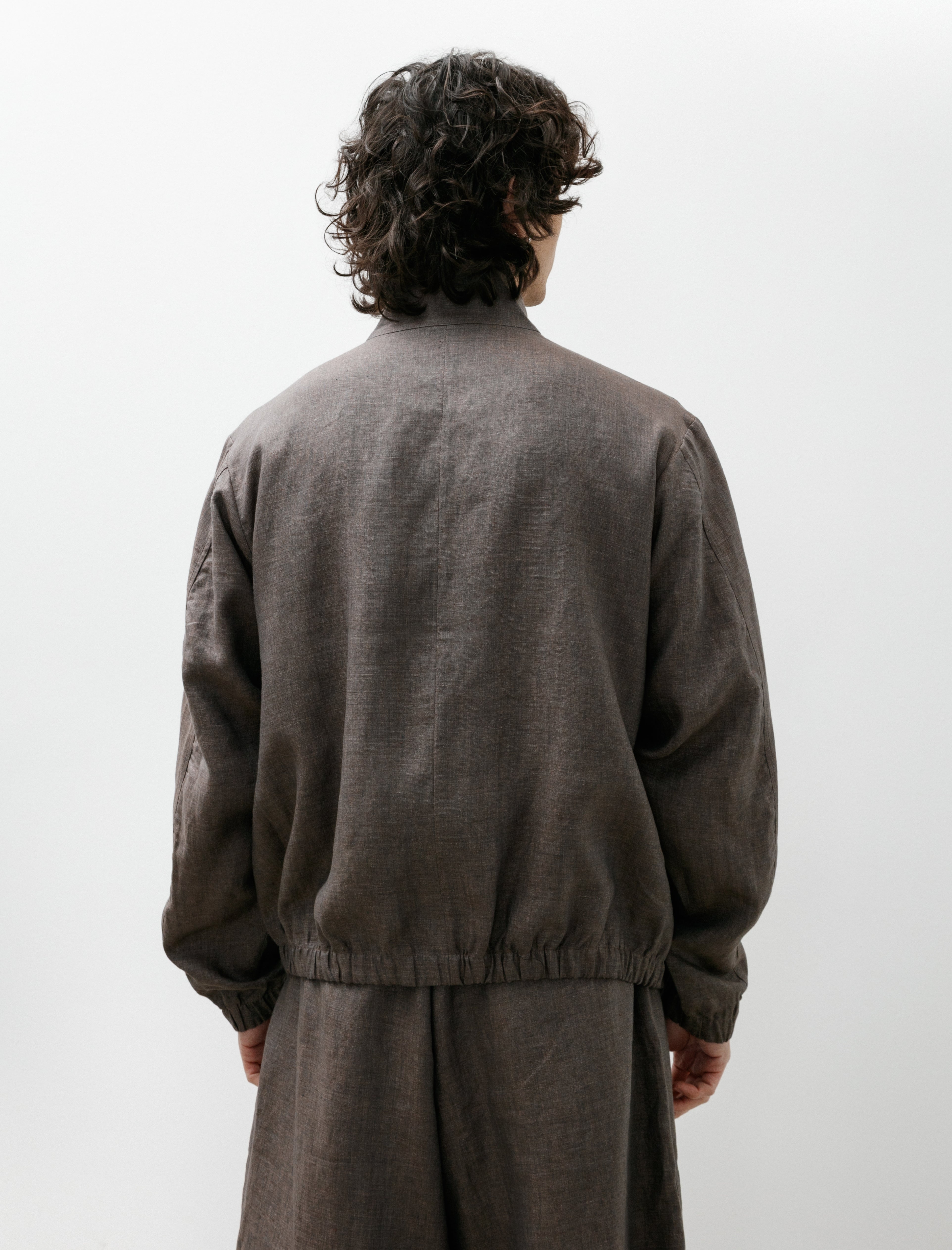Gabriela Coll No.261 Linen Zipper Jacket Brown