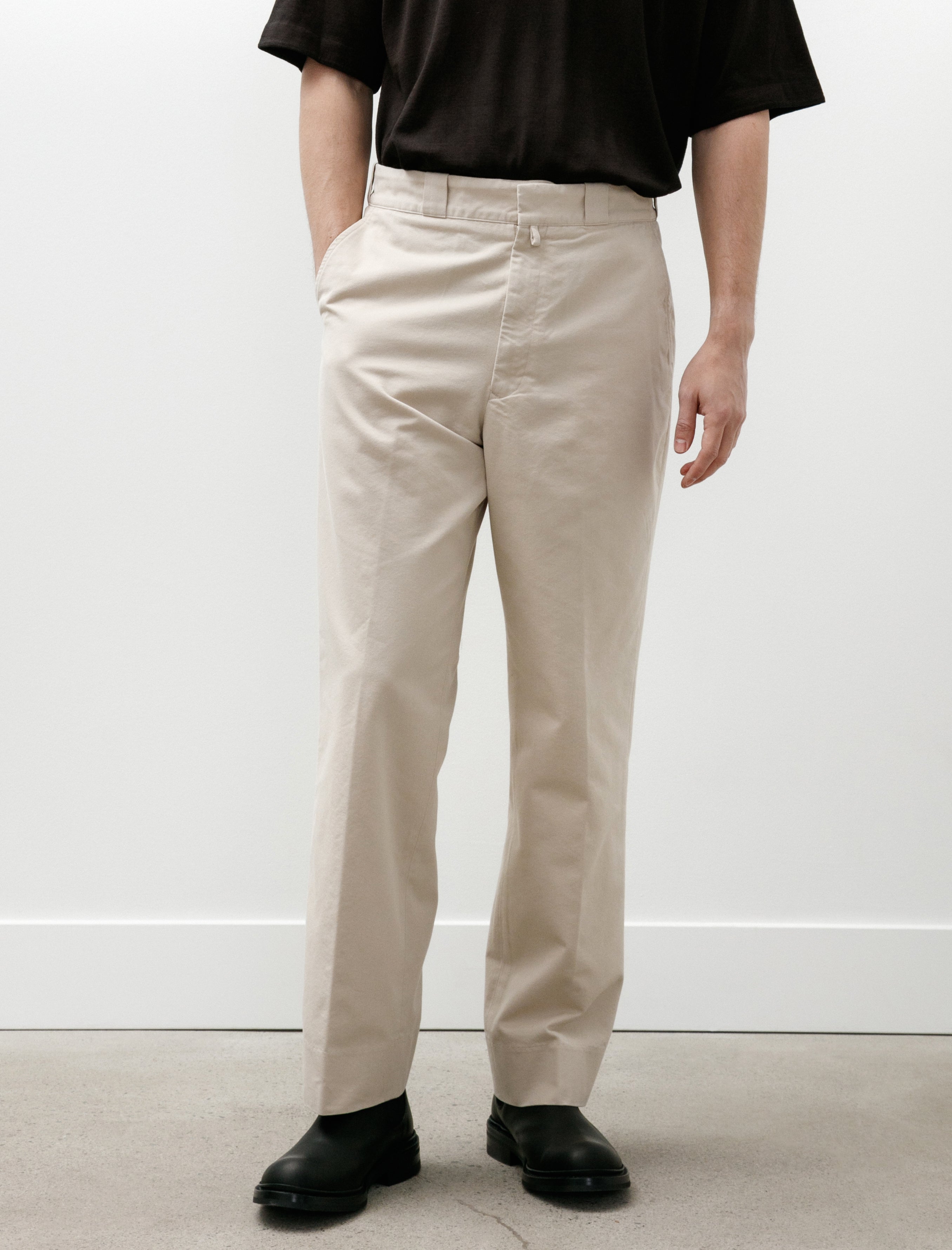 Comoli Post-Work Twill Pants Ivory