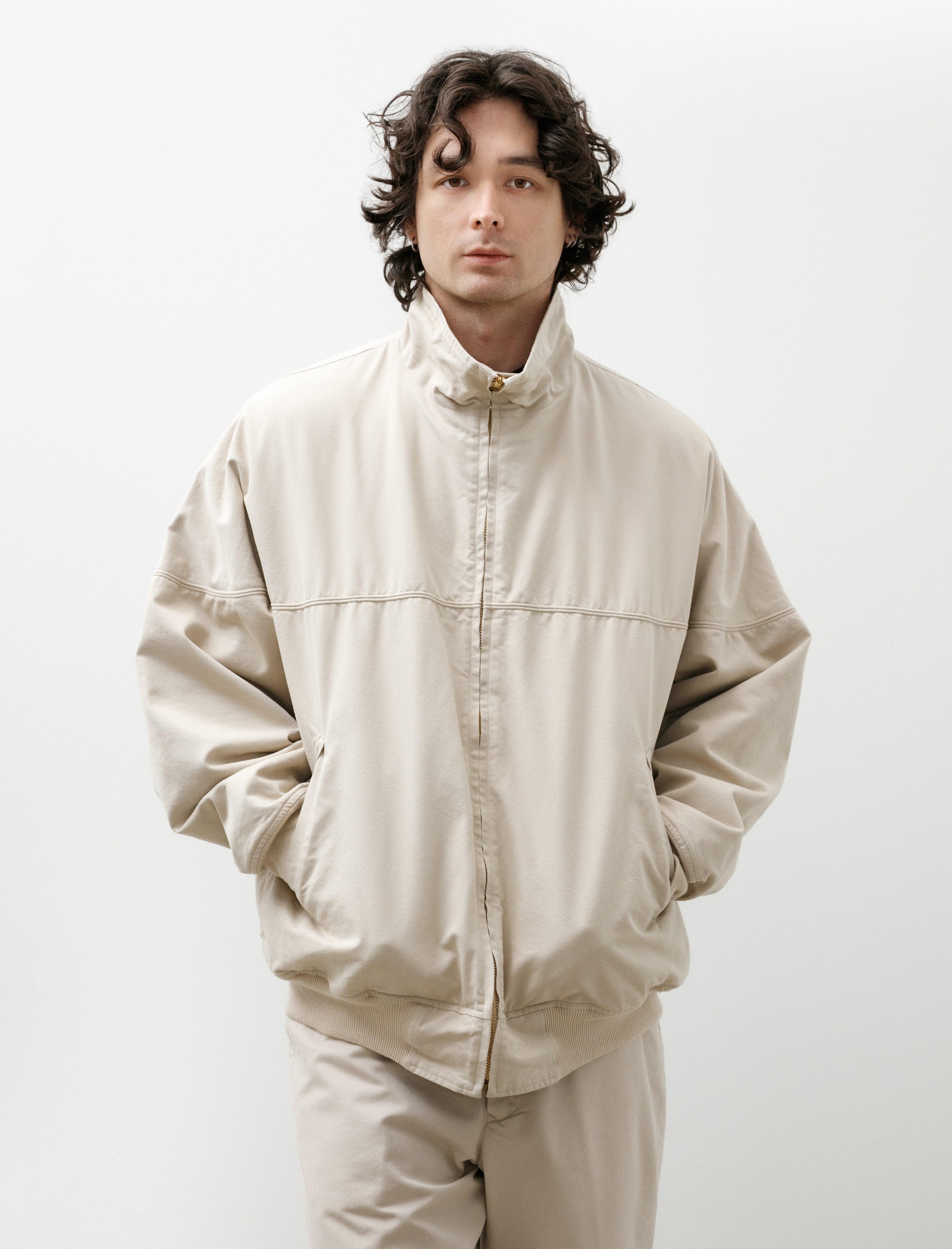 Comoli Post-Work Twill Cap Shoulder Blouson Ivory