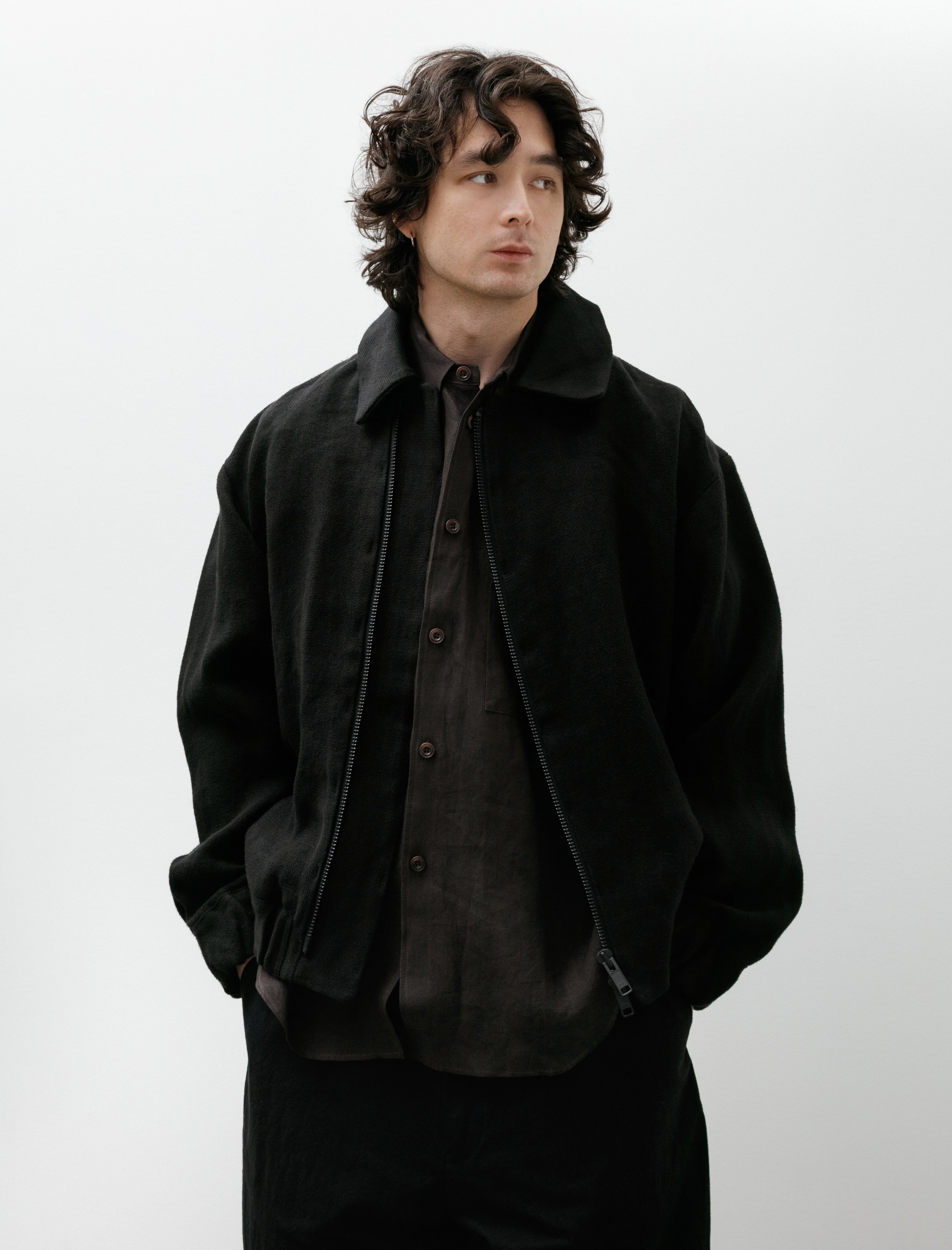 MAN-TLE R20 Shirt-3 Zip Gum Shirt Black 20HR Canvas