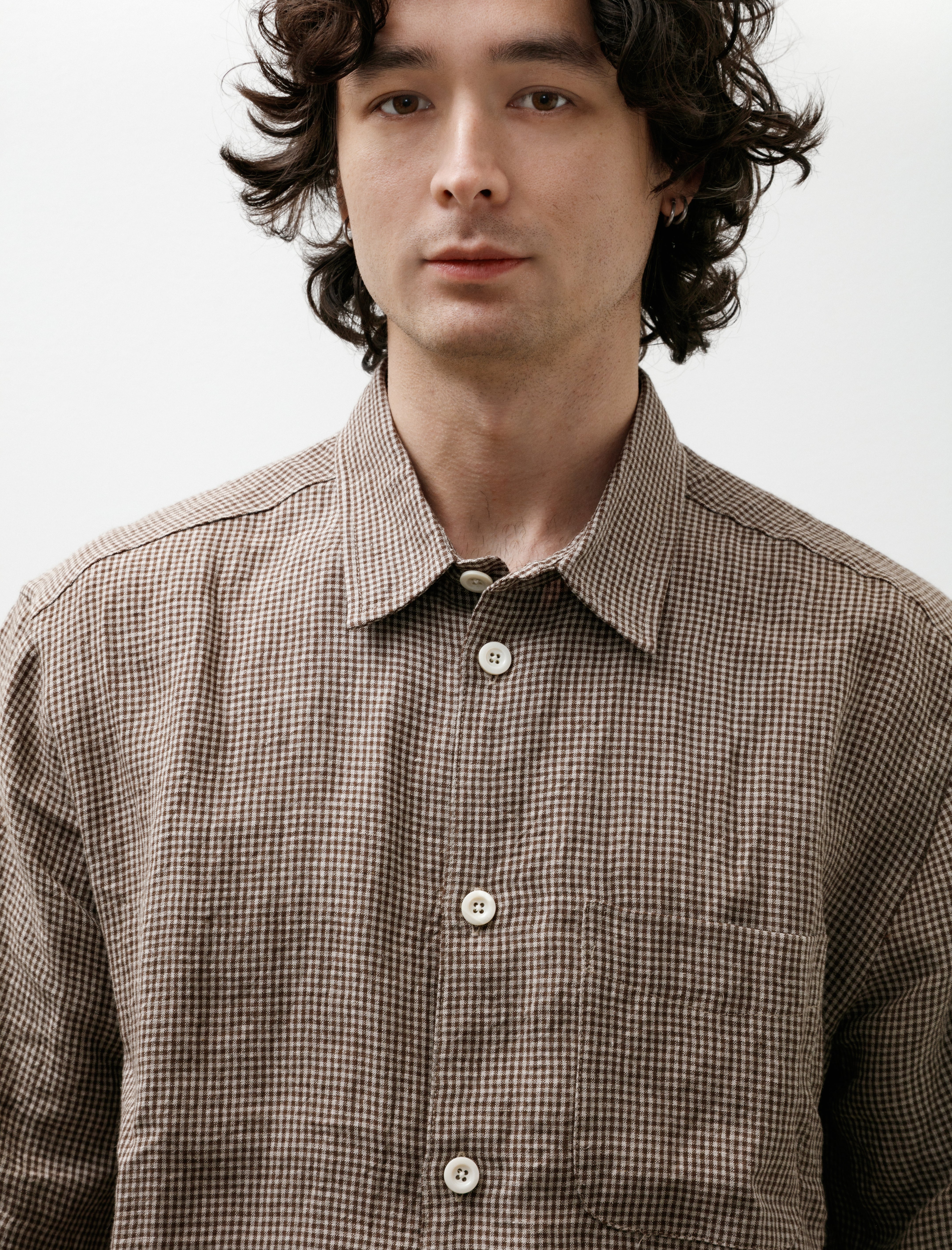 Conkers Farmer Shirt Short Sleeve Irish Linen Straw