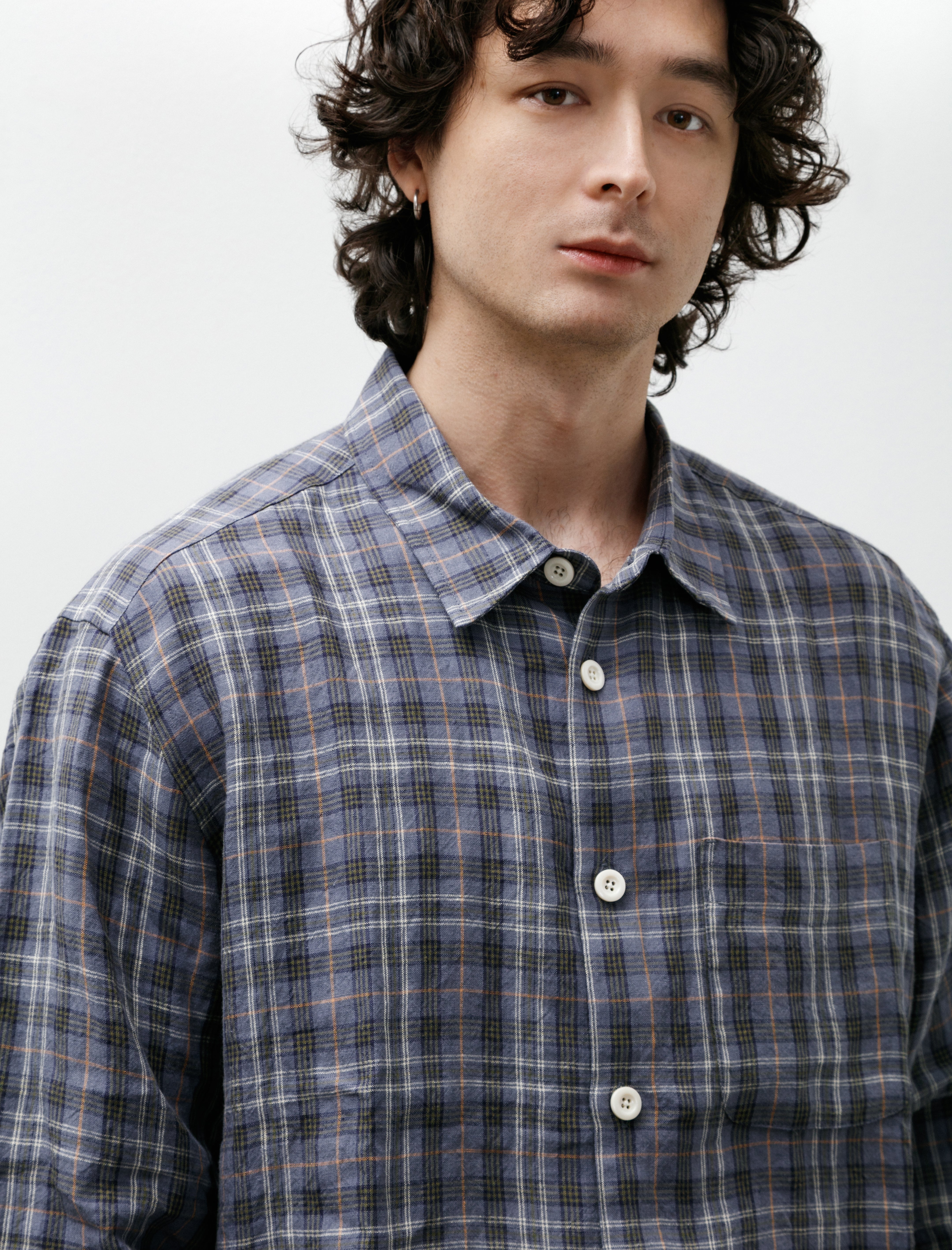 Conkers Farmer Shirt Irish Linen Sloe