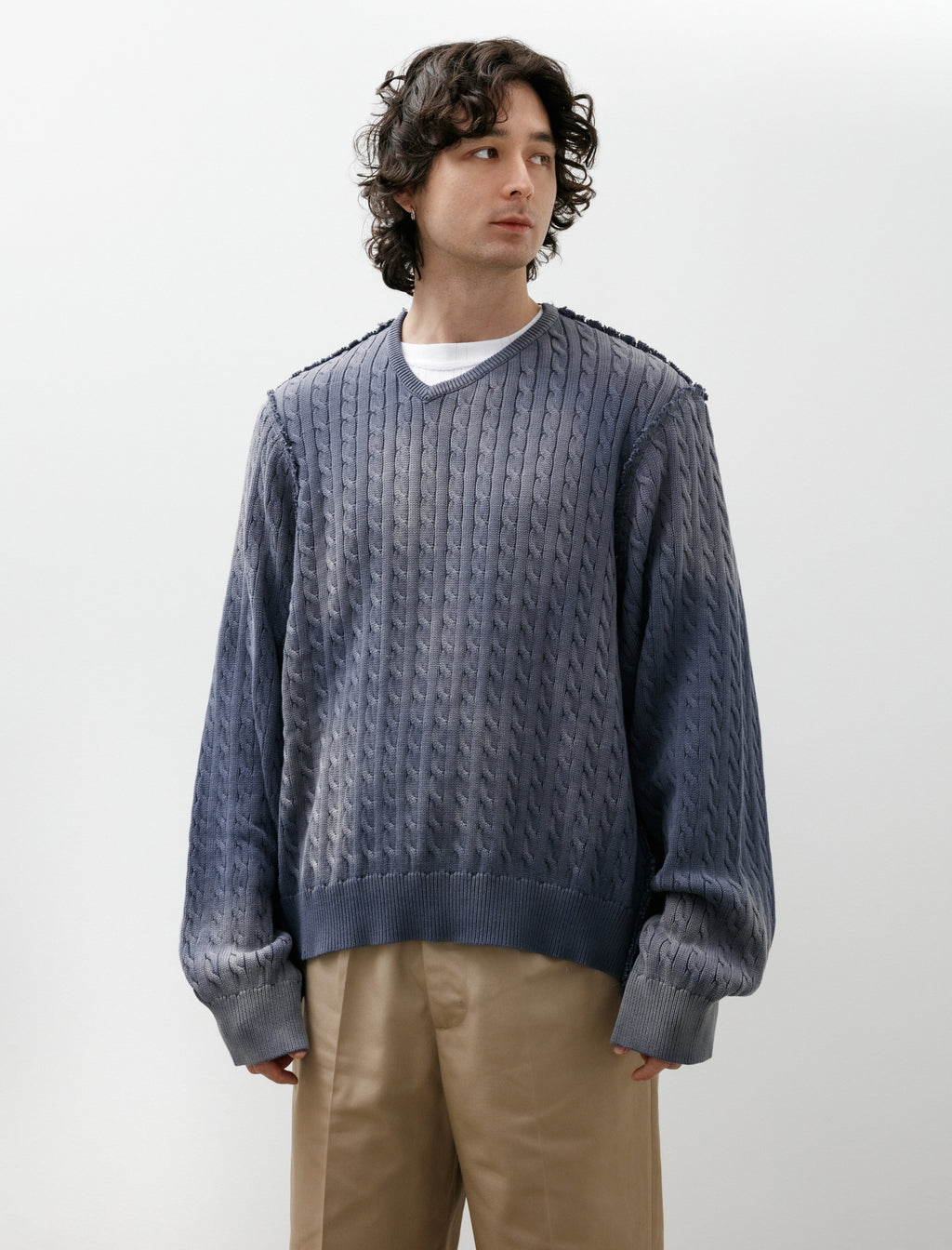 Camiel Fortgens Frankenstein Cable V-Neck Petrol – Neighbour
