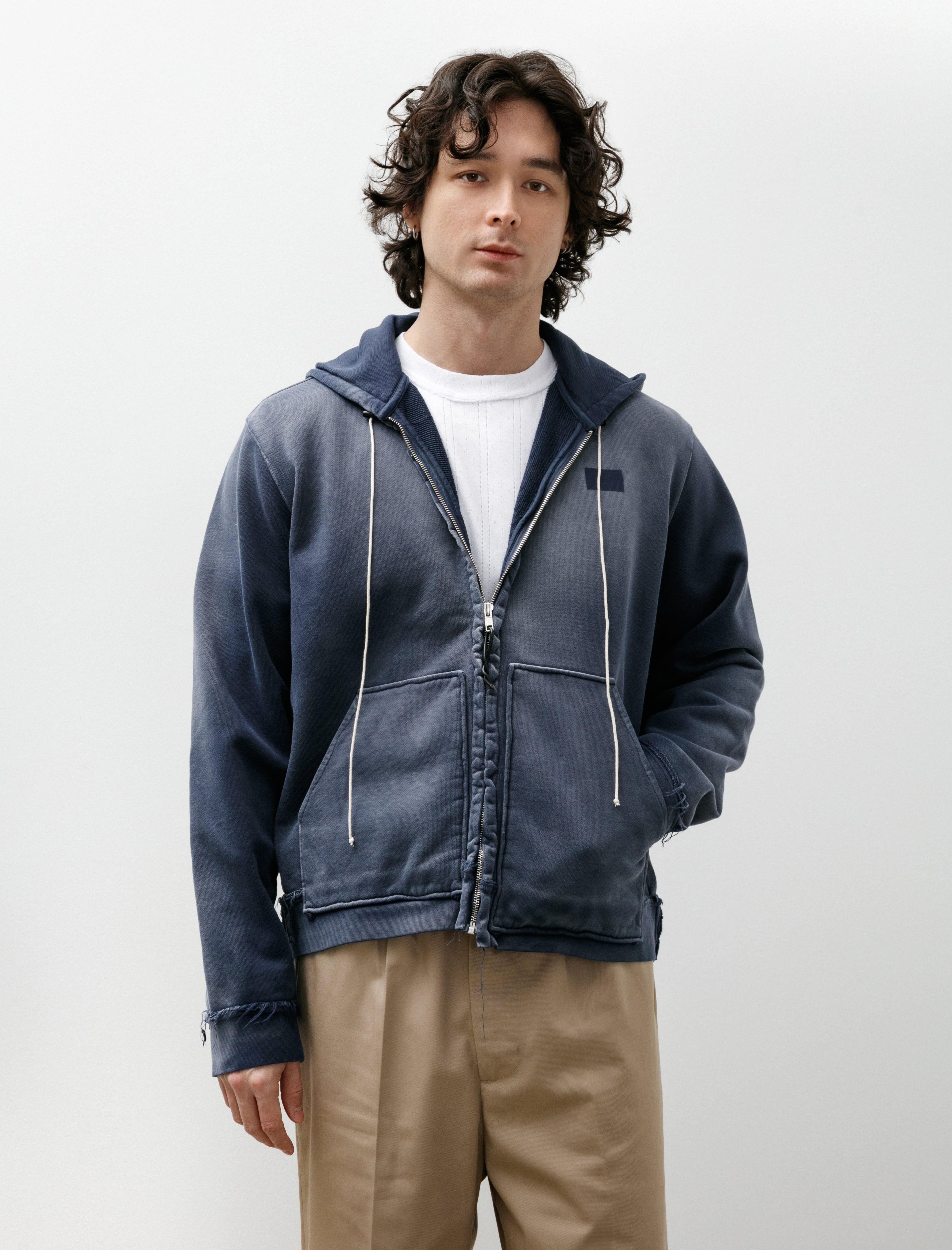 Camiel Fortgens Fitted Zip Hoodie Navy Sun Fade