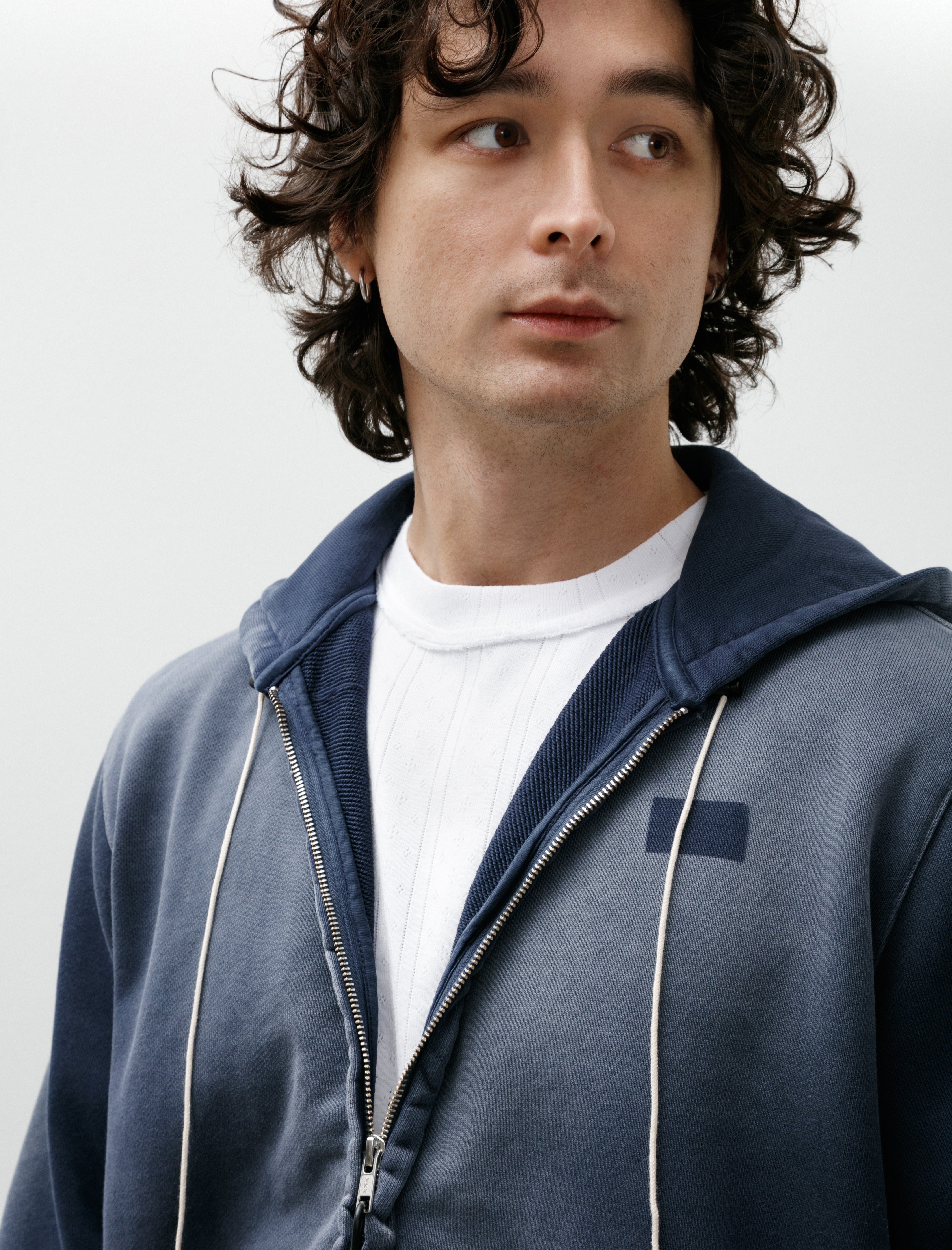 Camiel Fortgens Fitted Zip Hoodie Navy Sun Fade