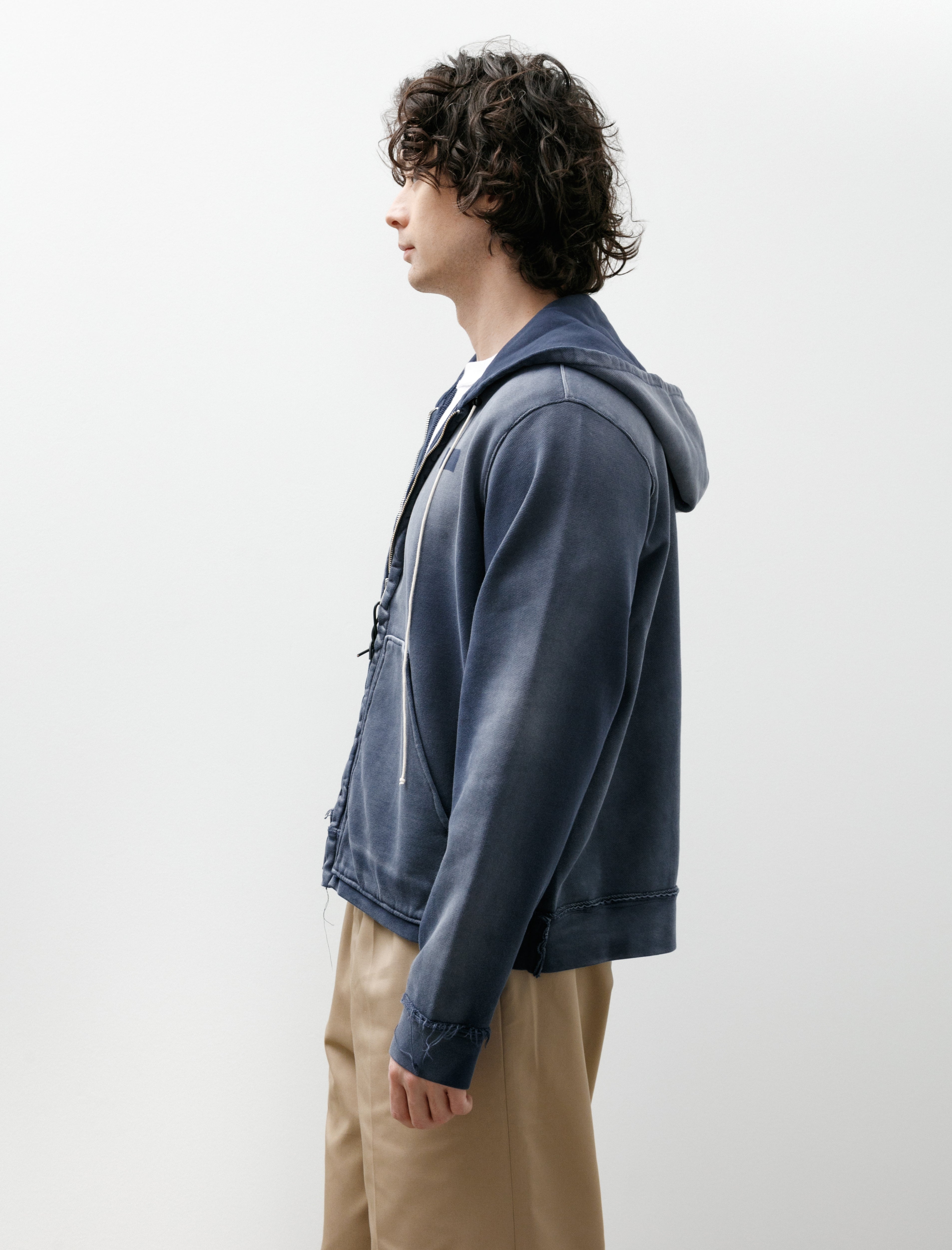 Camiel Fortgens Fitted Zip Hoodie Navy Sun Fade