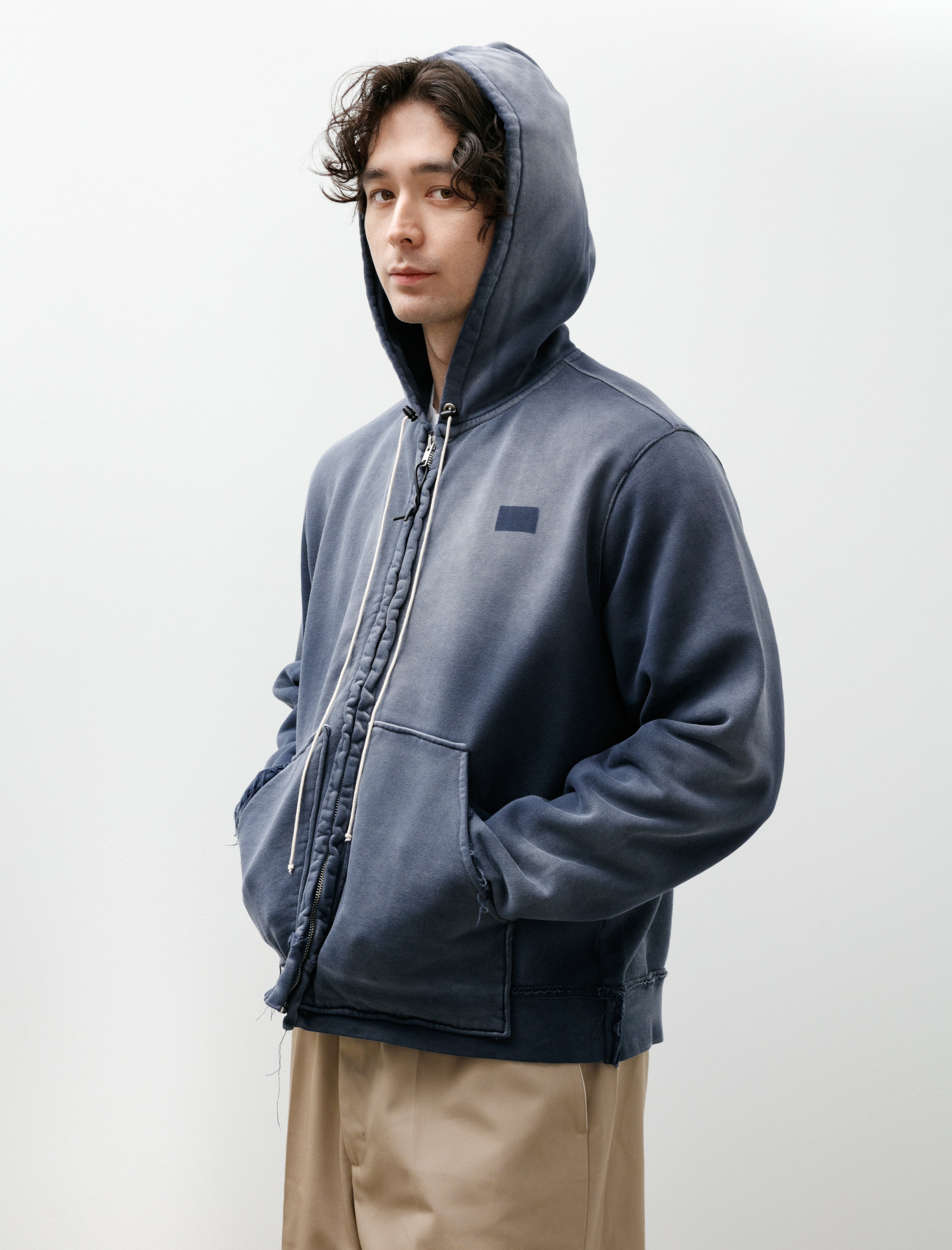 Camiel Fortgens Fitted Zip Hoodie Navy Sun Fade