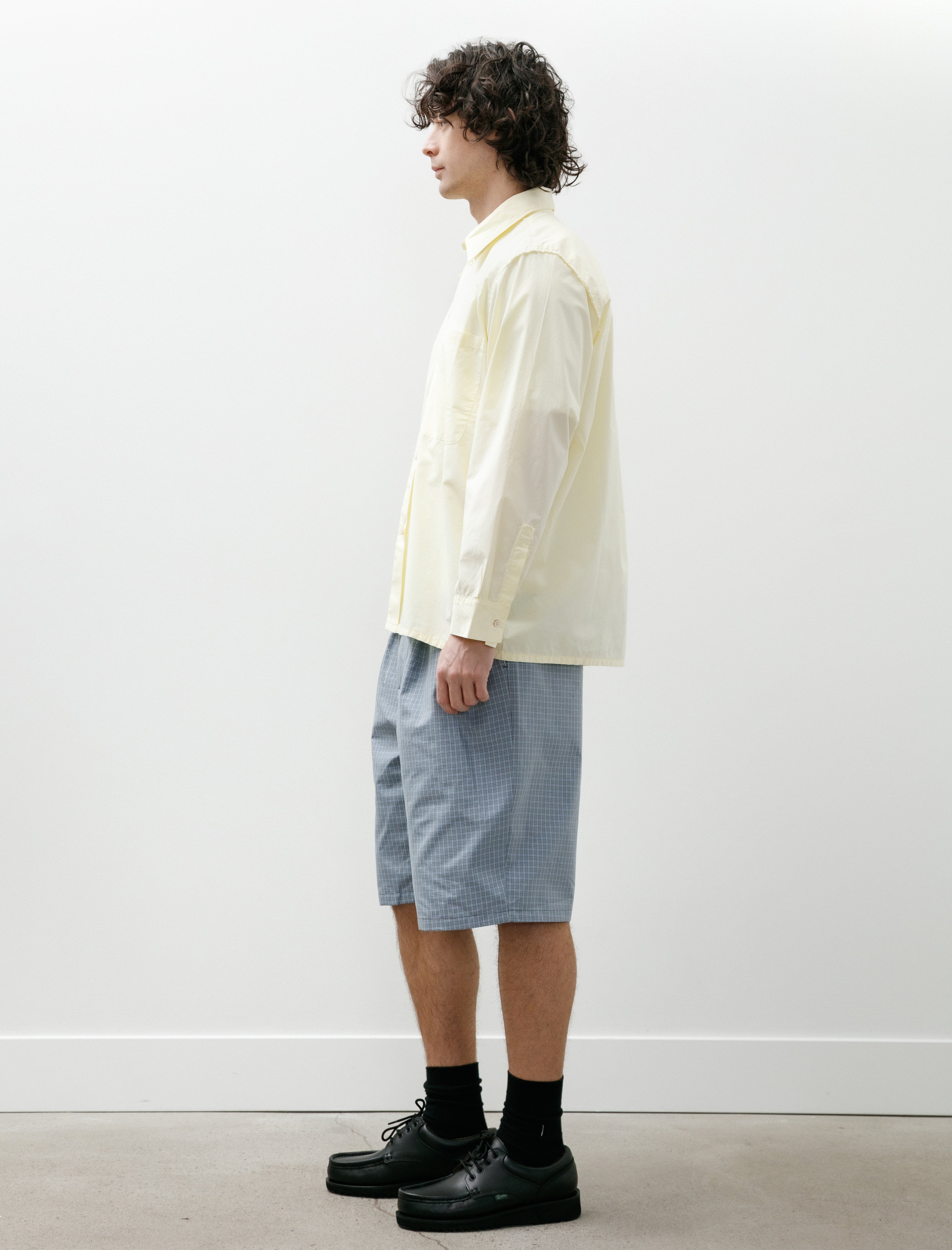 Camiel Fortgens Slim Suit Shorts Blue Grey White Check