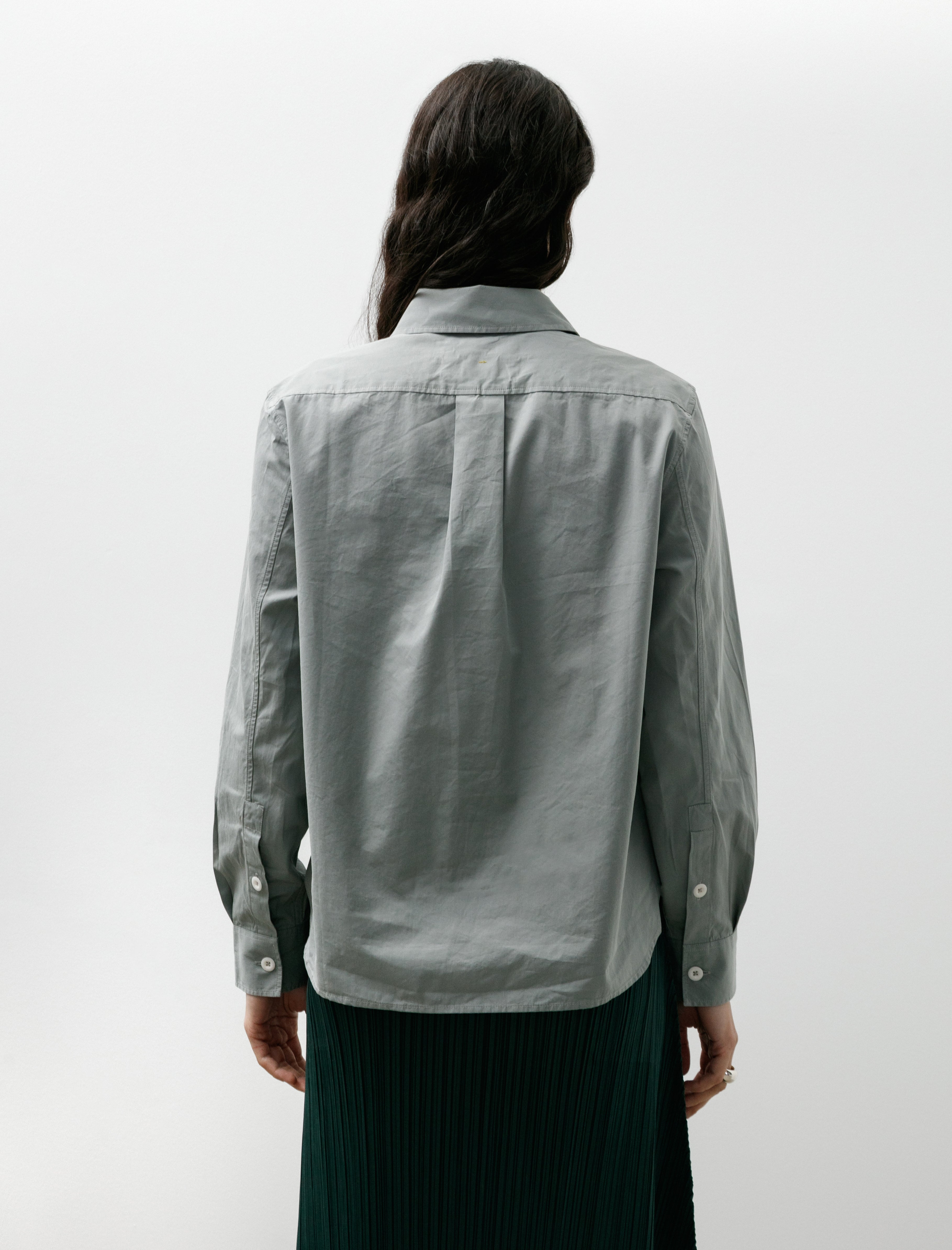 Margaret Howell MHL Simple Shirt Compact Cotton Poplin Fog