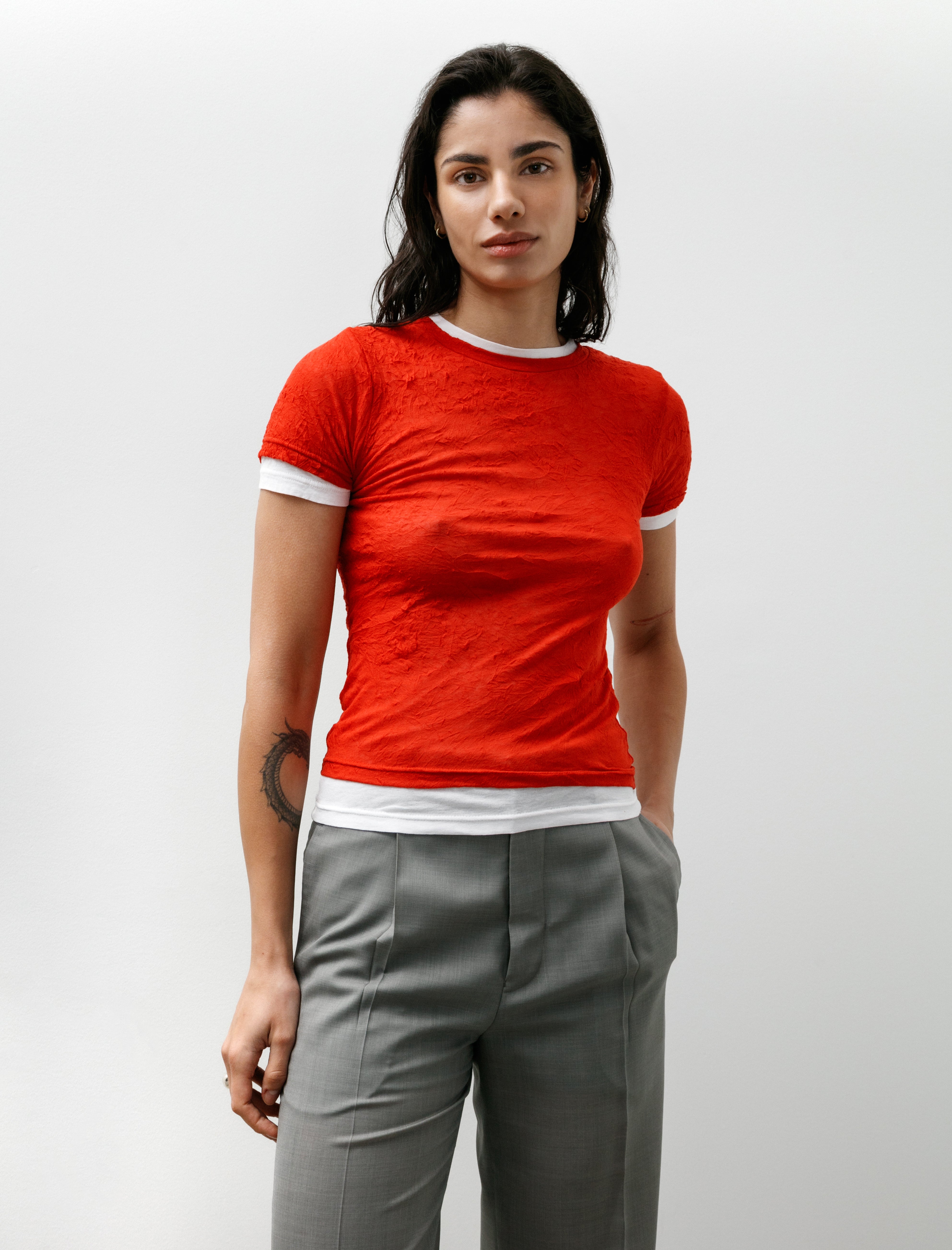 Kanako Sakai Layered T-Shirt Red/White