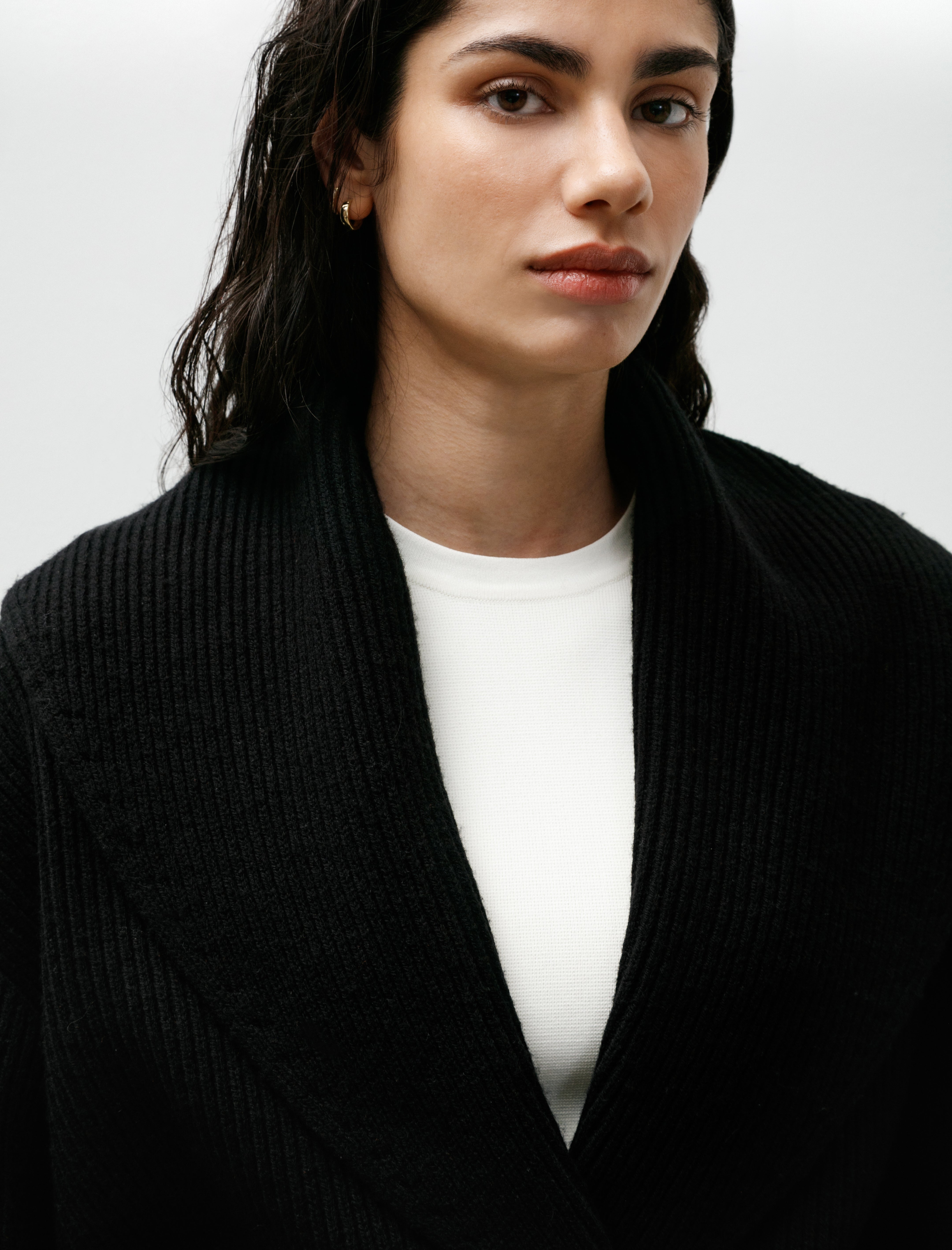 Totême Shawl Lapel Cardigan Black