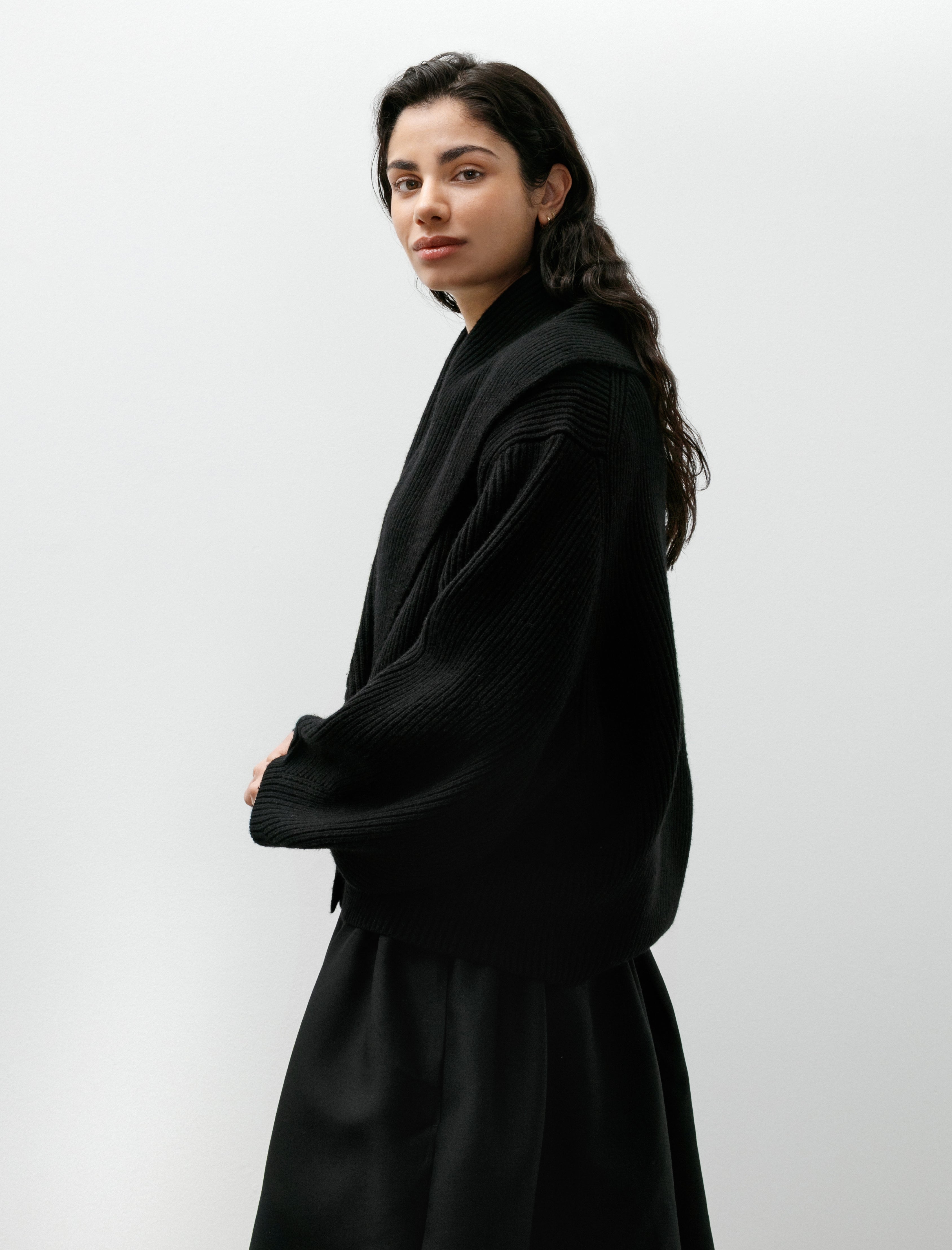 Totême Shawl Lapel Cardigan Black