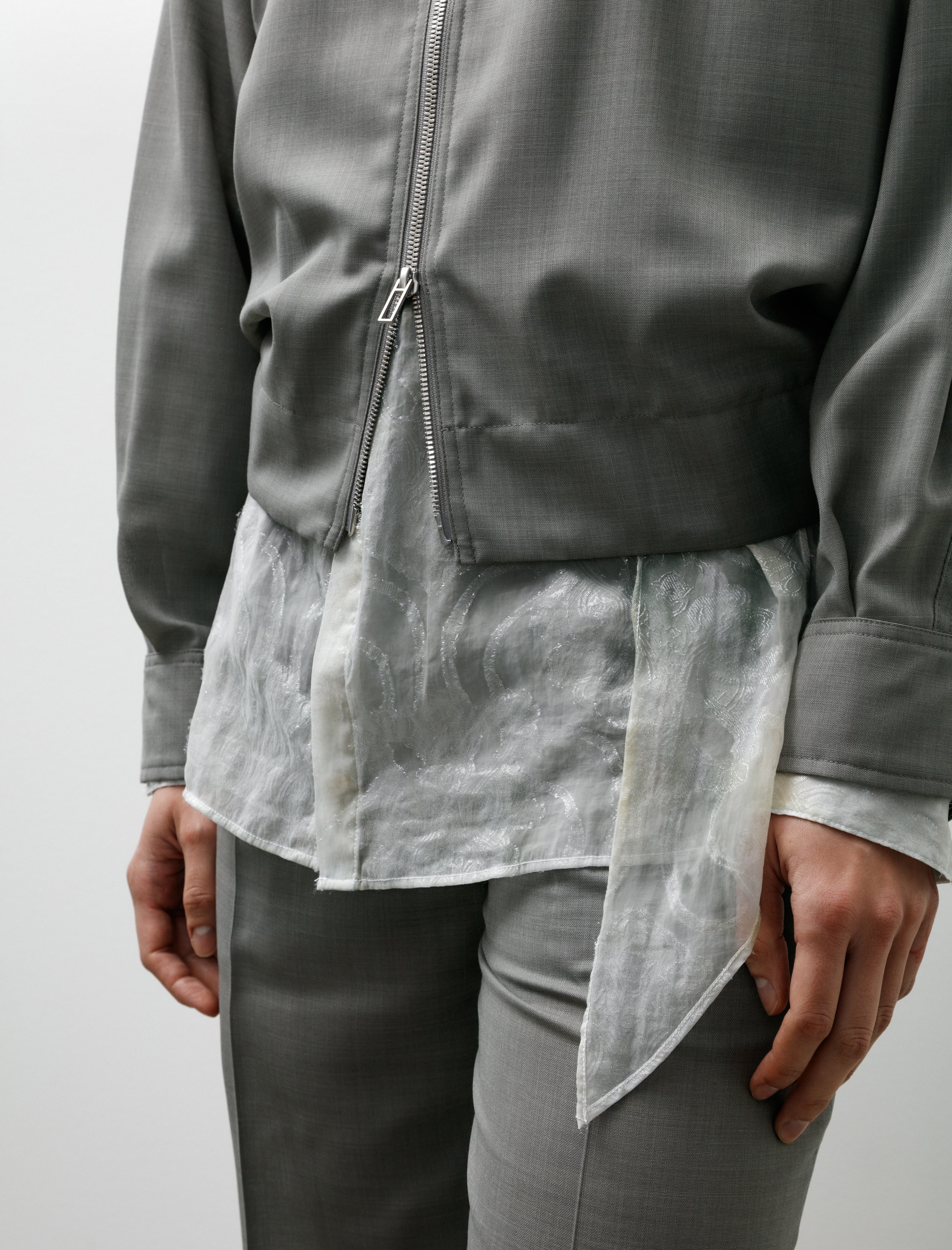 Kanako Sakai Sheer Blouson Gray
