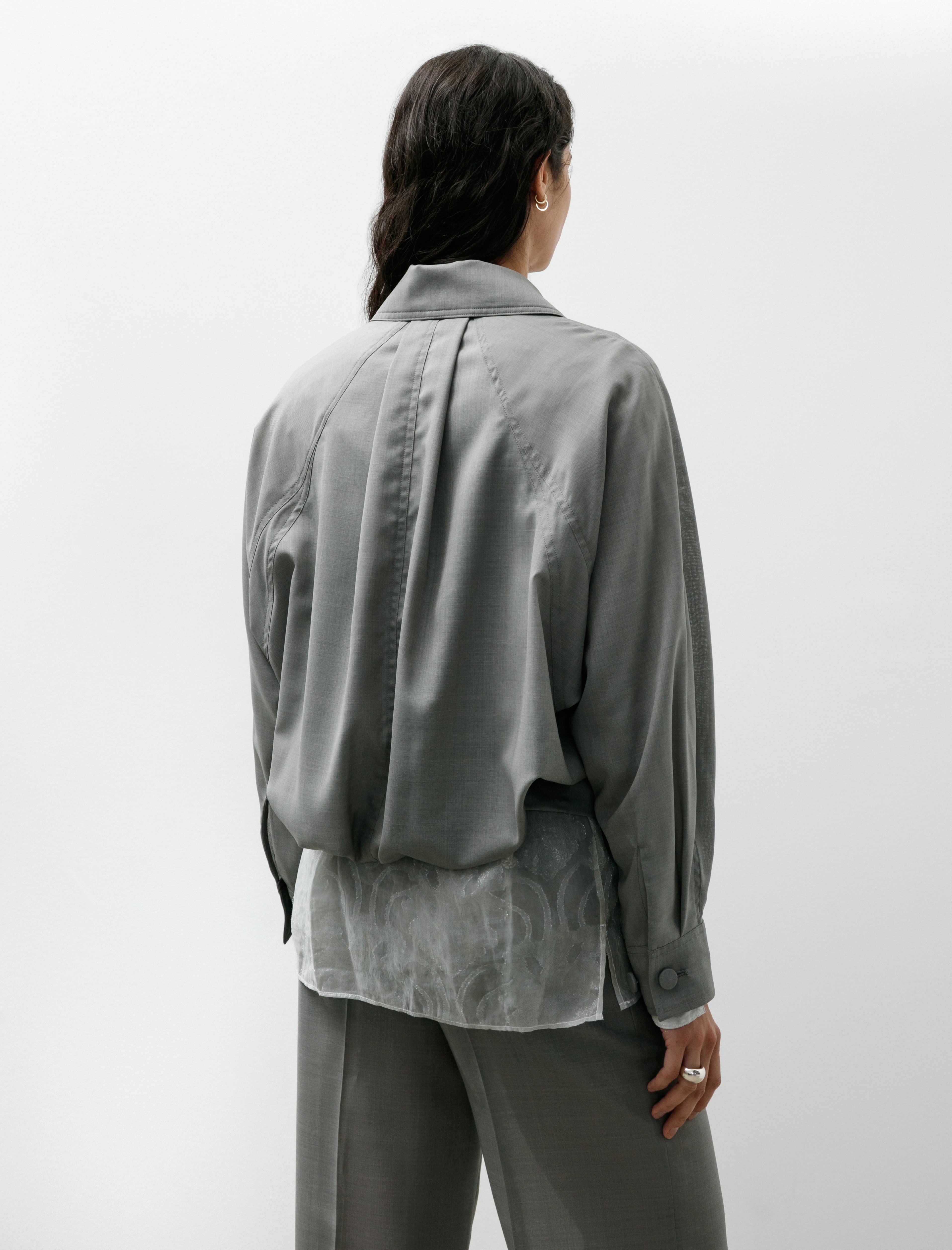 Kanako Sakai Sheer Blouson Gray