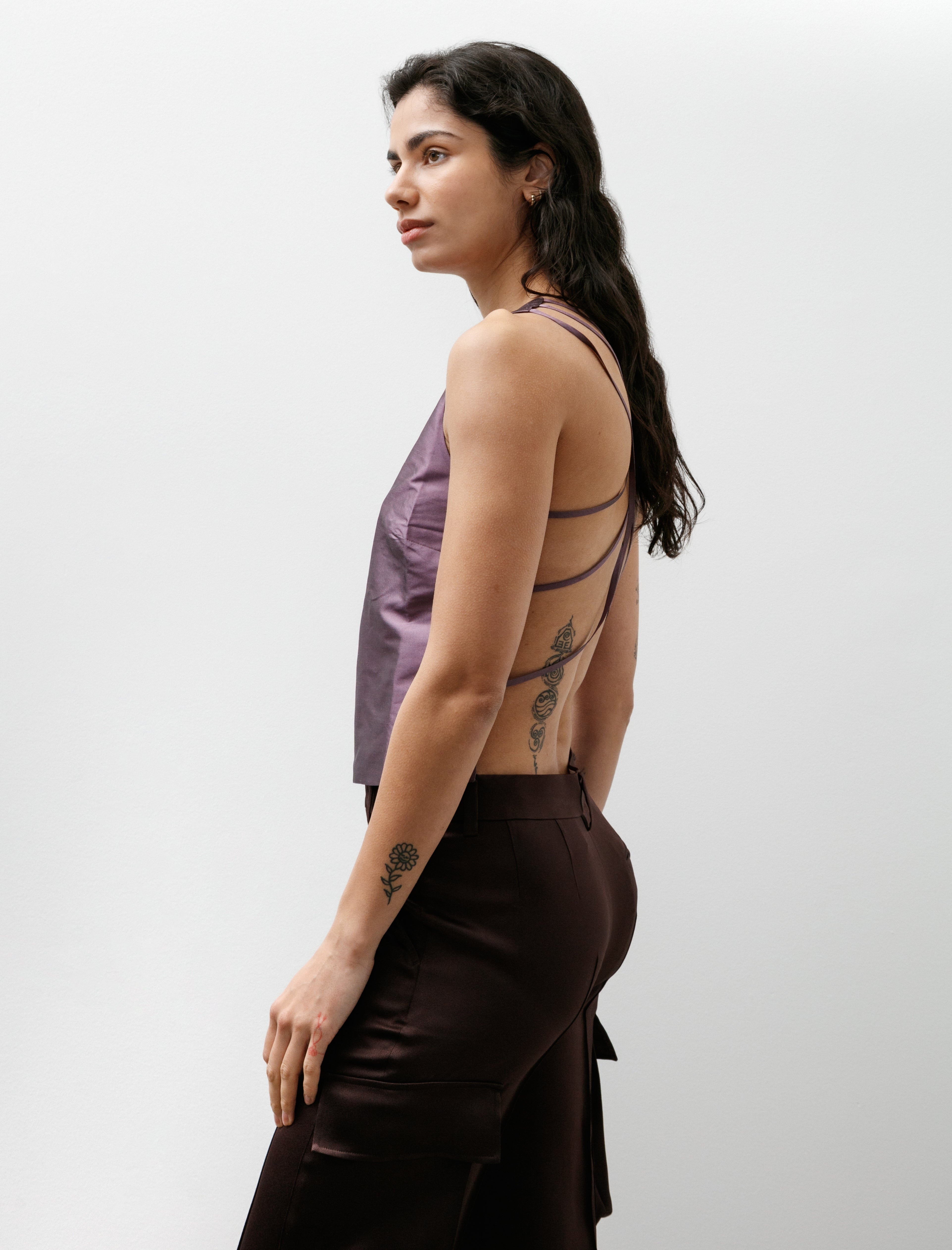 Cawley Silk Dupion Sofia Top Prune