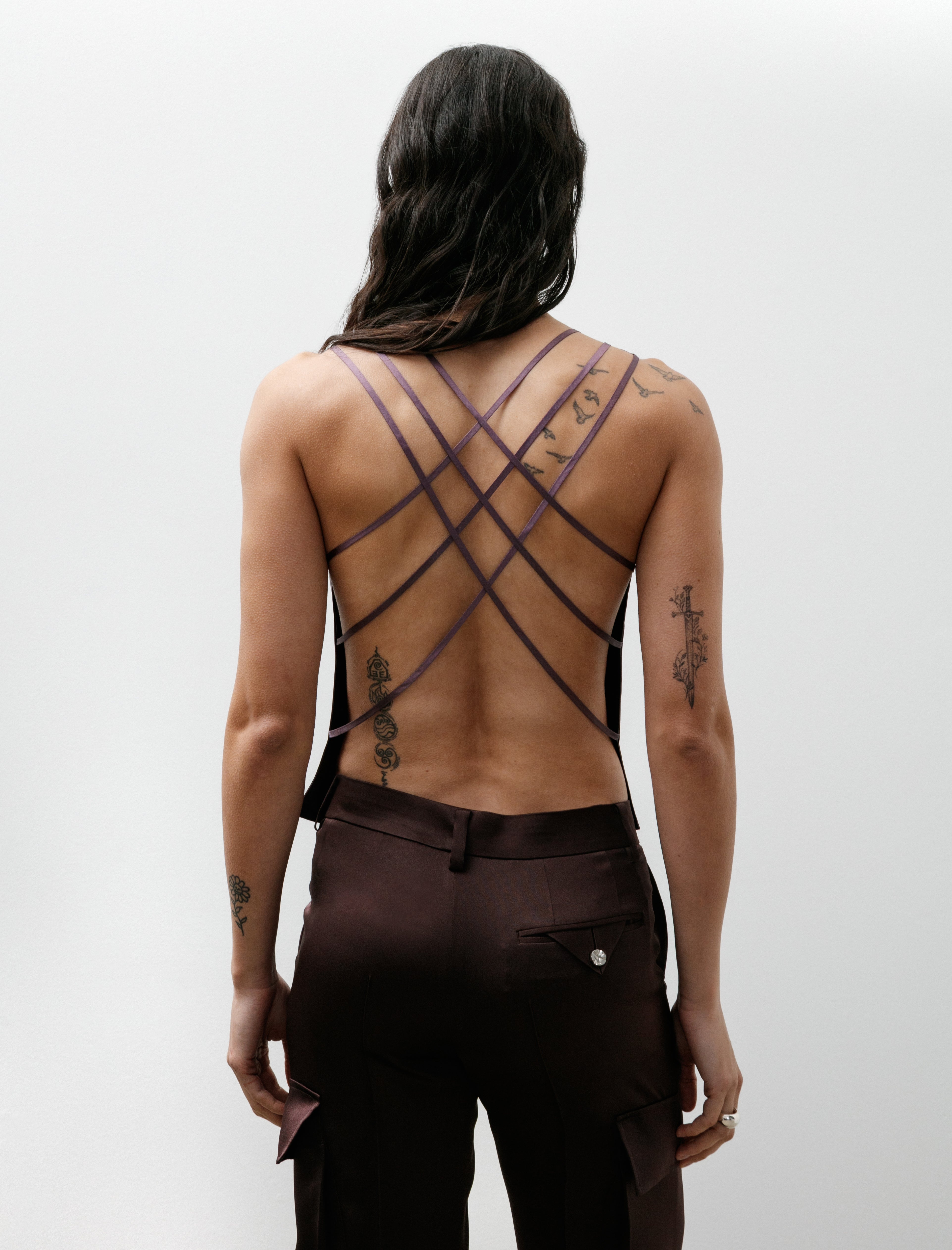 Cawley Silk Dupion Sofia Top Prune