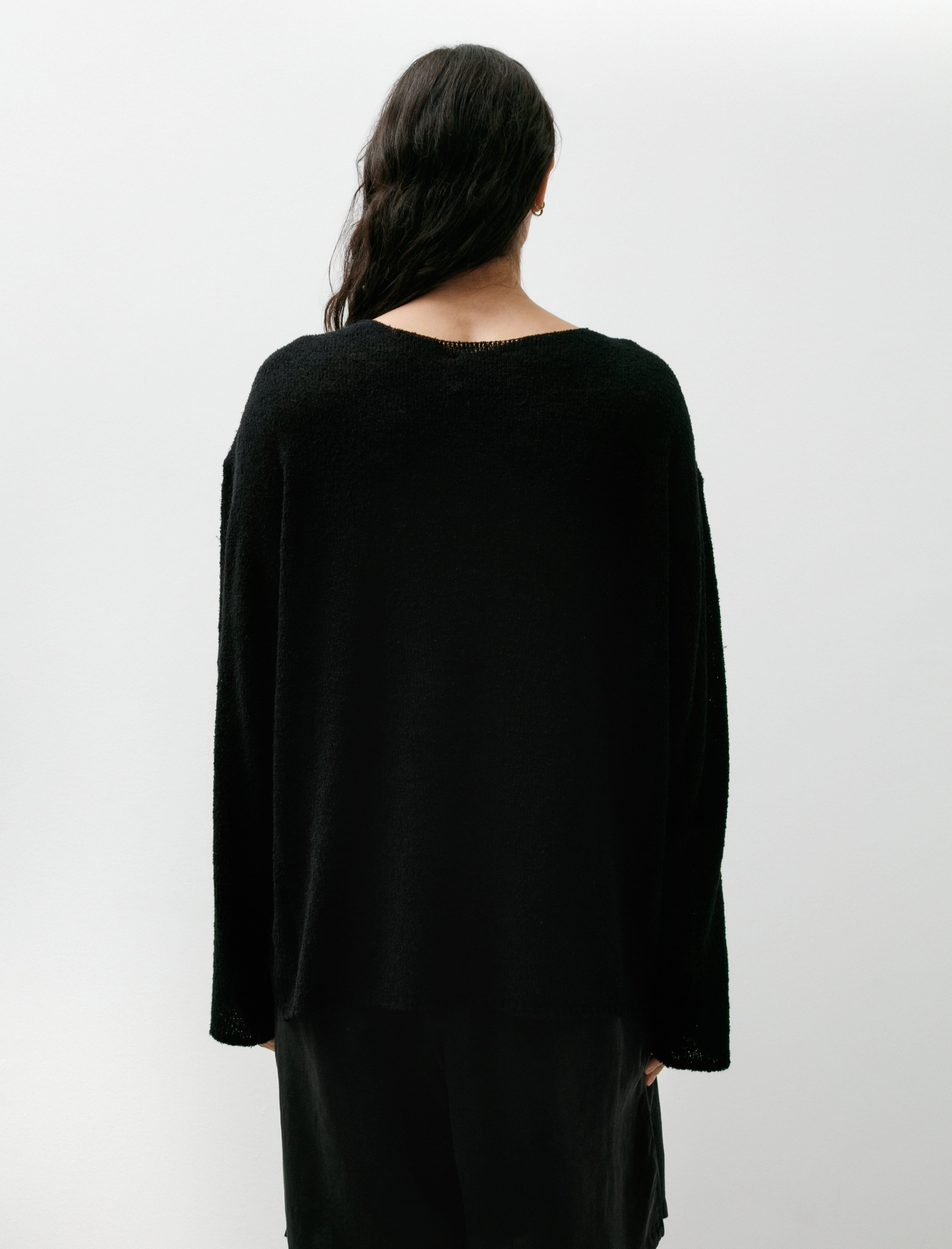 Gabriela Coll No.317 Cotton Cashmere Knitted Top Black