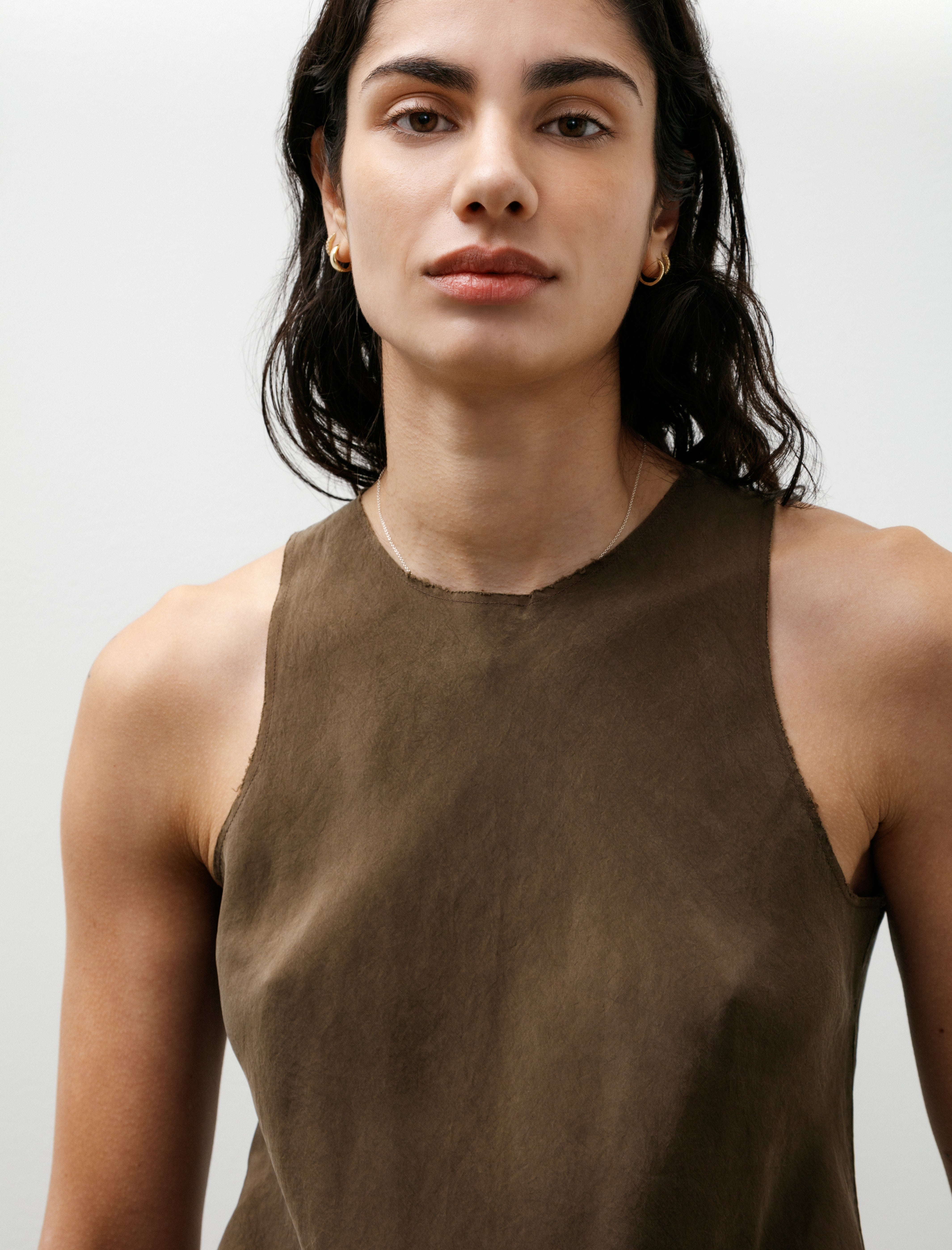 Gabriela Coll No.73 Cupro Bias Cut Top Brown