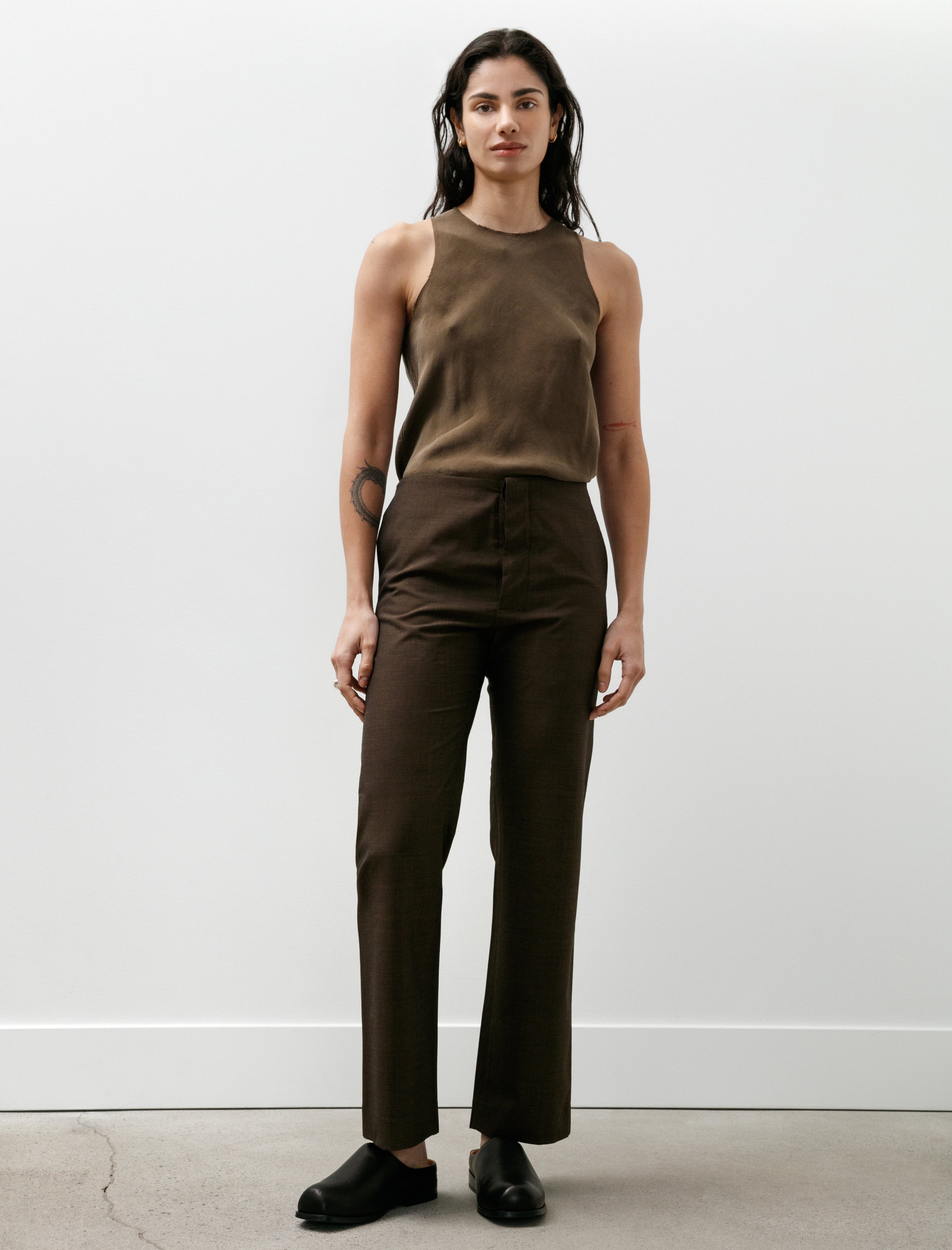 Gabriela Coll No.205 Summer Wool Tailored Trousers Brown