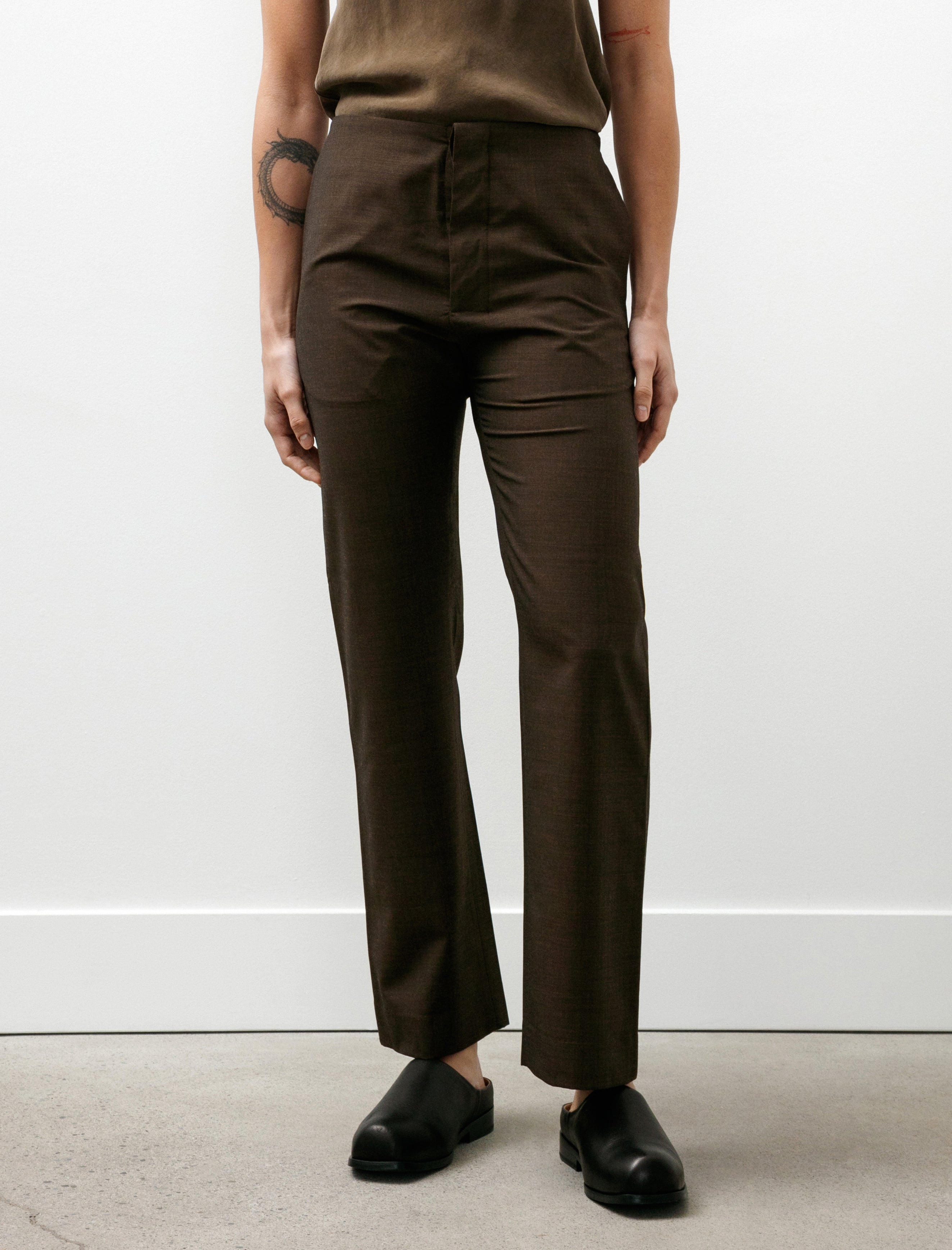 Gabriela Coll No.205 Summer Wool Tailored Trousers Brown