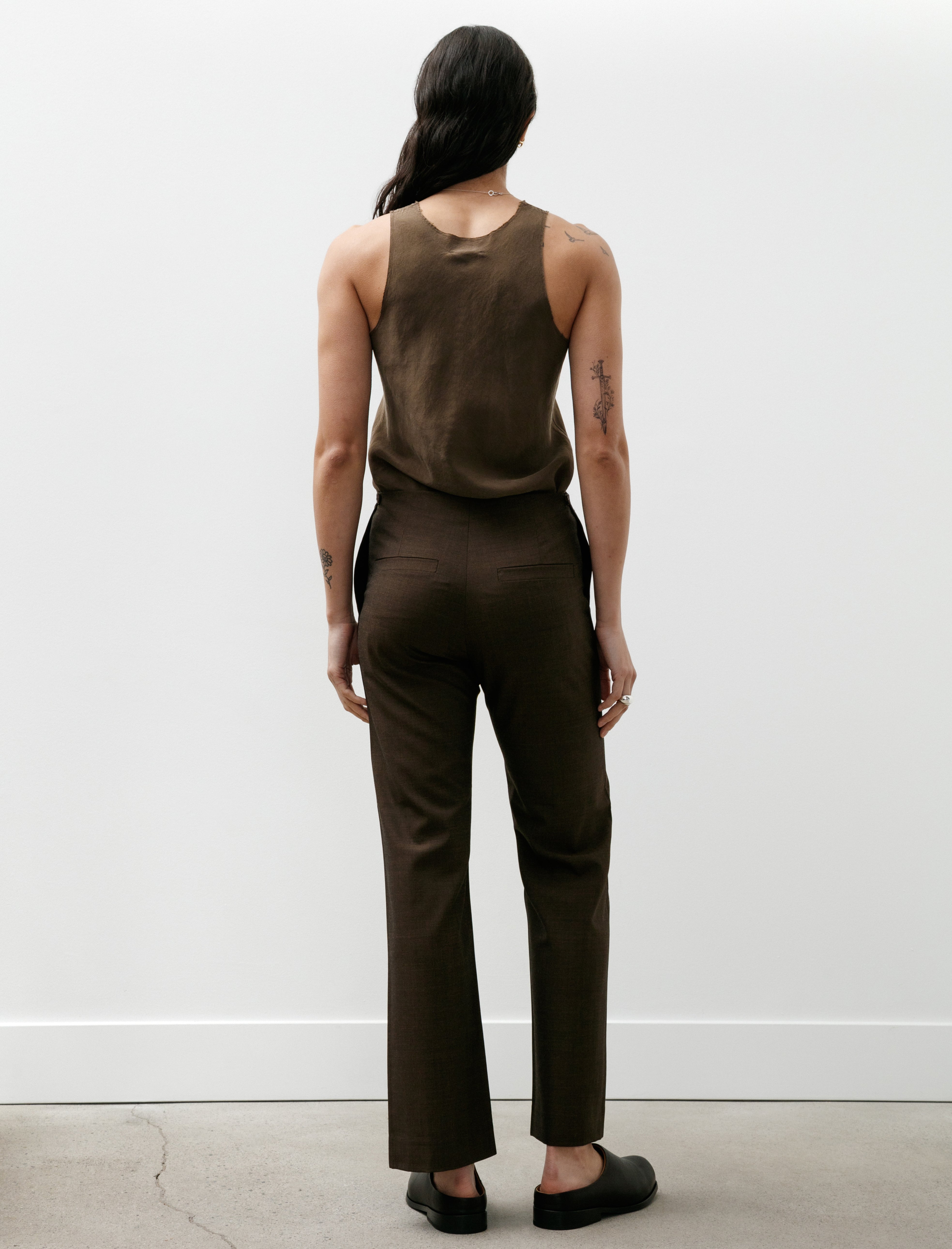Gabriela Coll No.205 Summer Wool Tailored Trousers Brown
