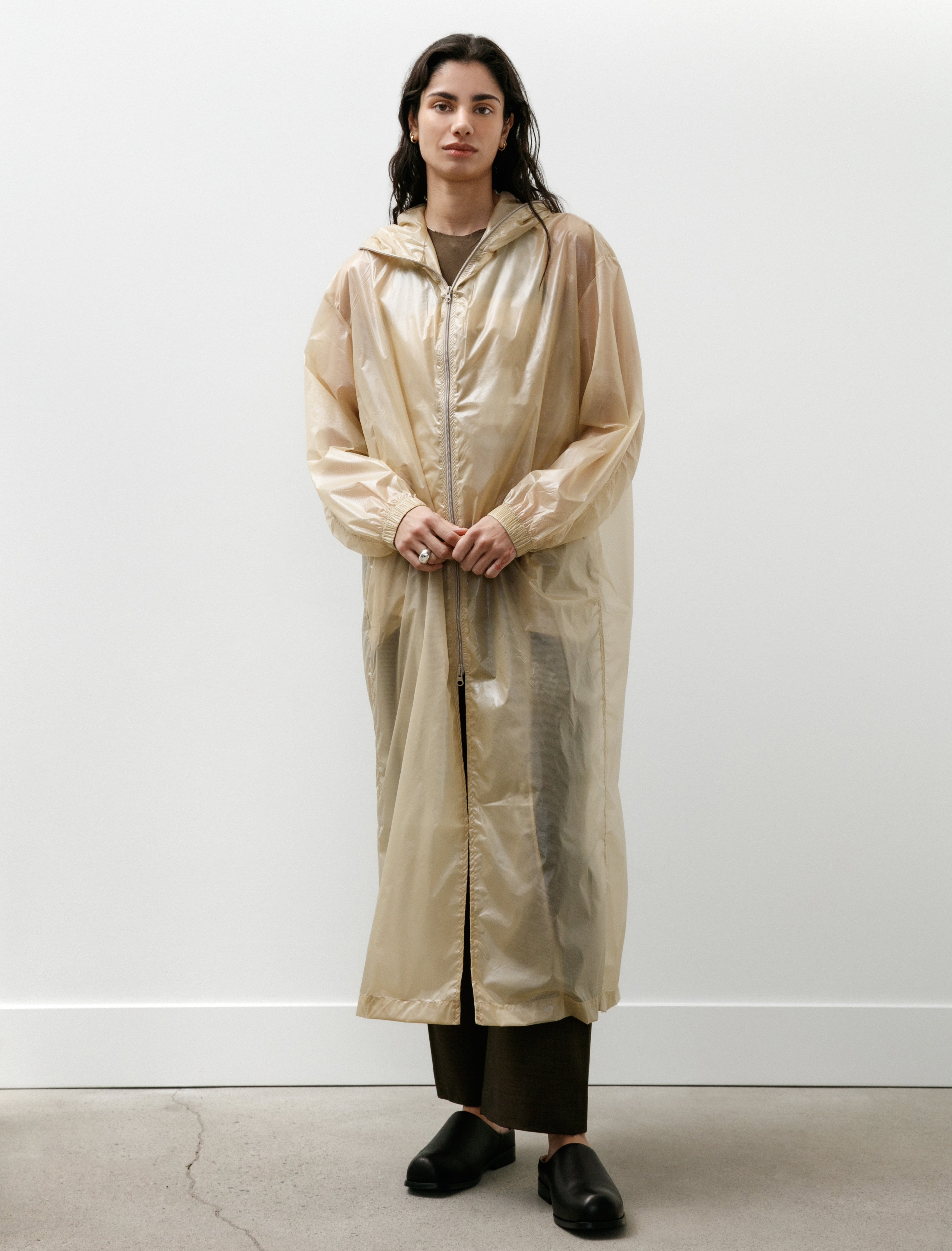 Gabriela Coll No.275 Ripstop Hooded Zipper Coat Stone