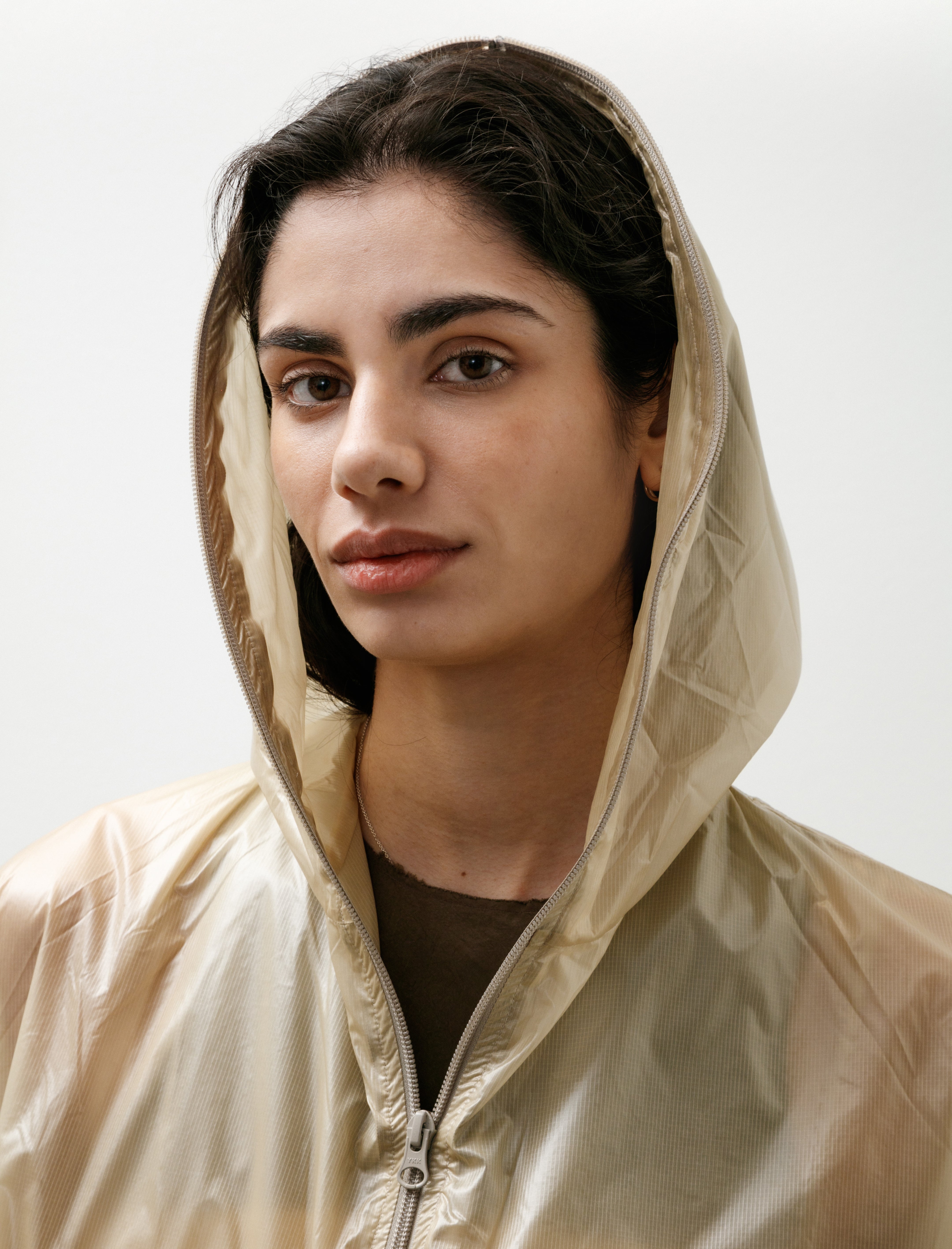 Gabriela Coll No.275 Ripstop Hooded Zipper Coat Stone