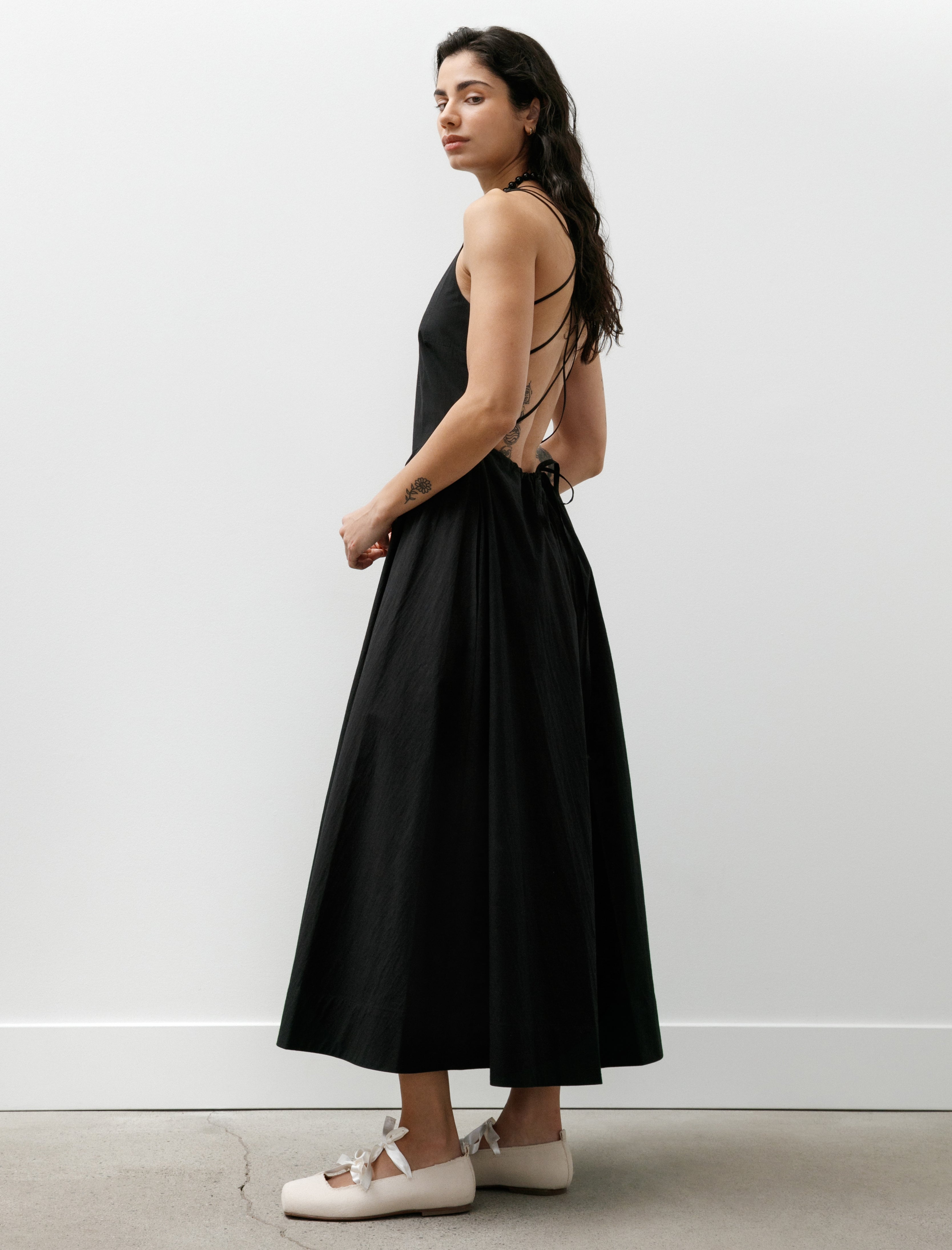 Cawley Japanese Cotton Sofia Dress Black