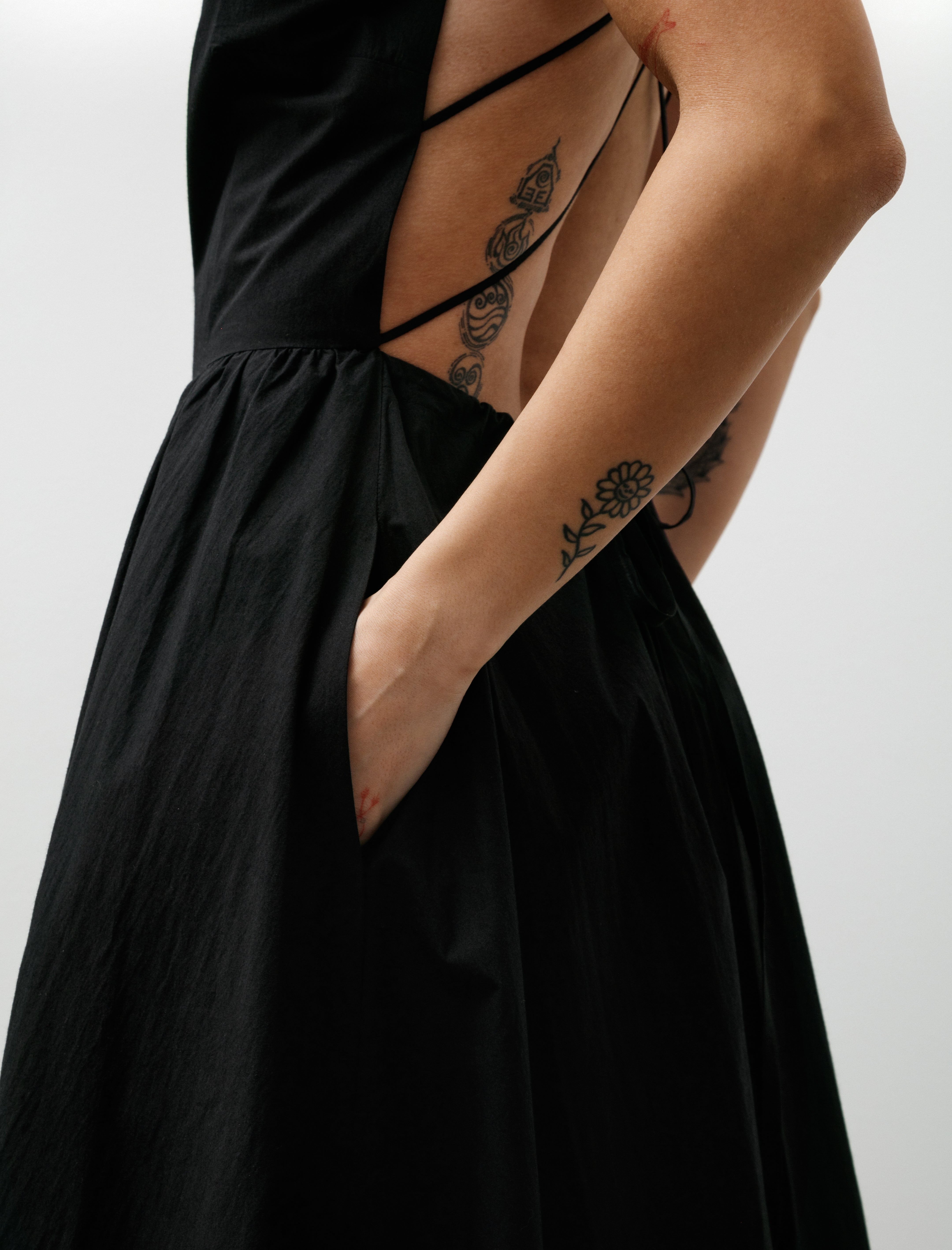 Cawley Japanese Cotton Sofia Dress Black