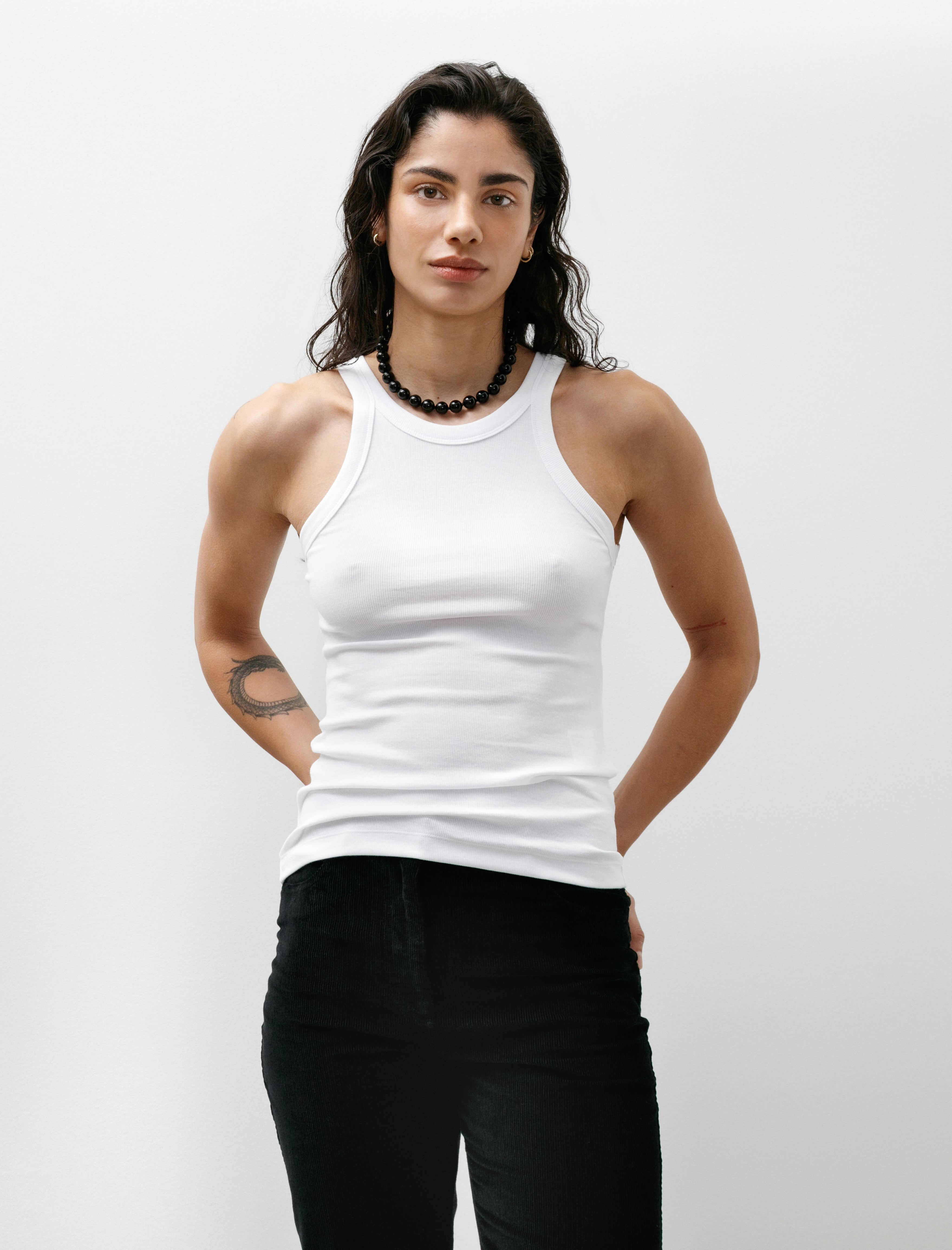 Totême Curved Rib Tank White
