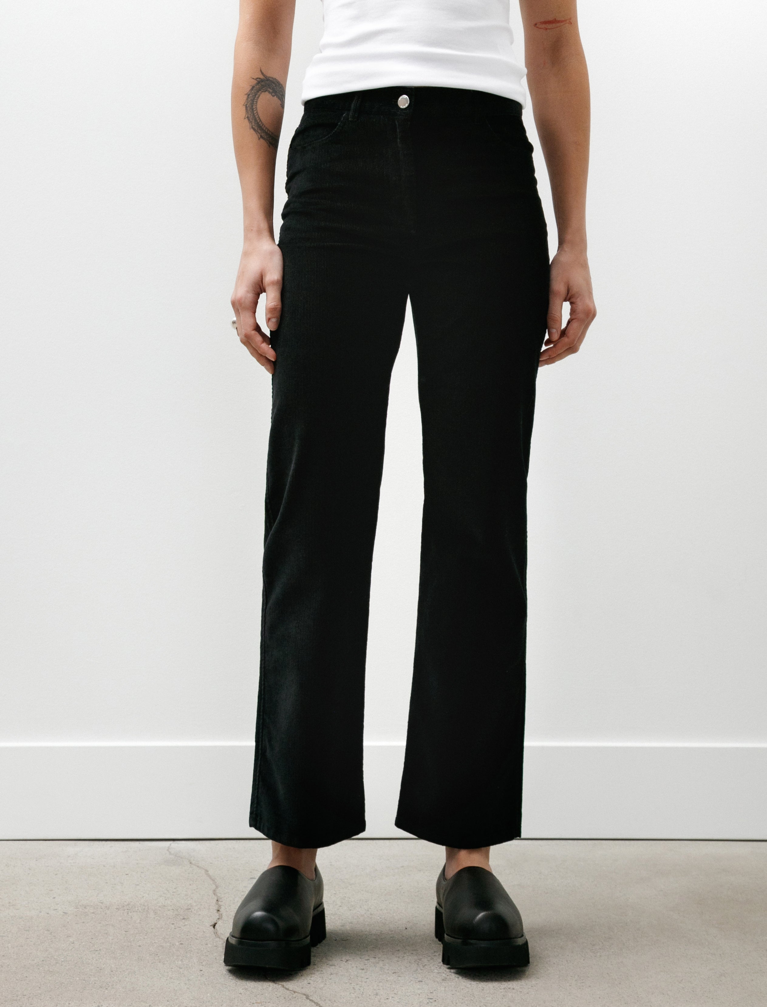 Totême Straight Cord Trousers Black