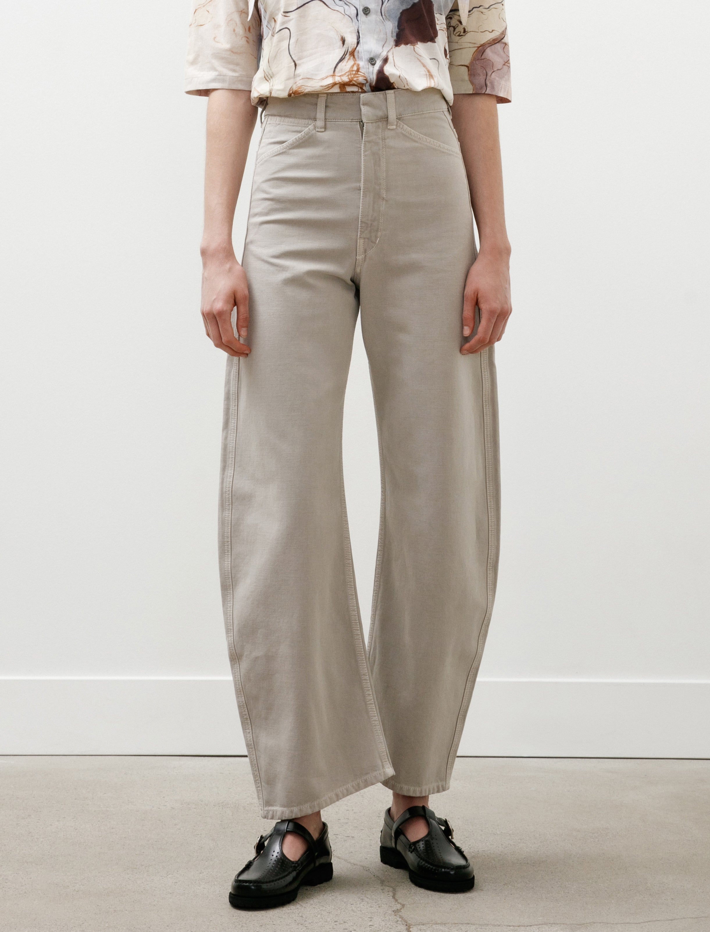 Lemaire High Waisted Curved Pants Moonstone
