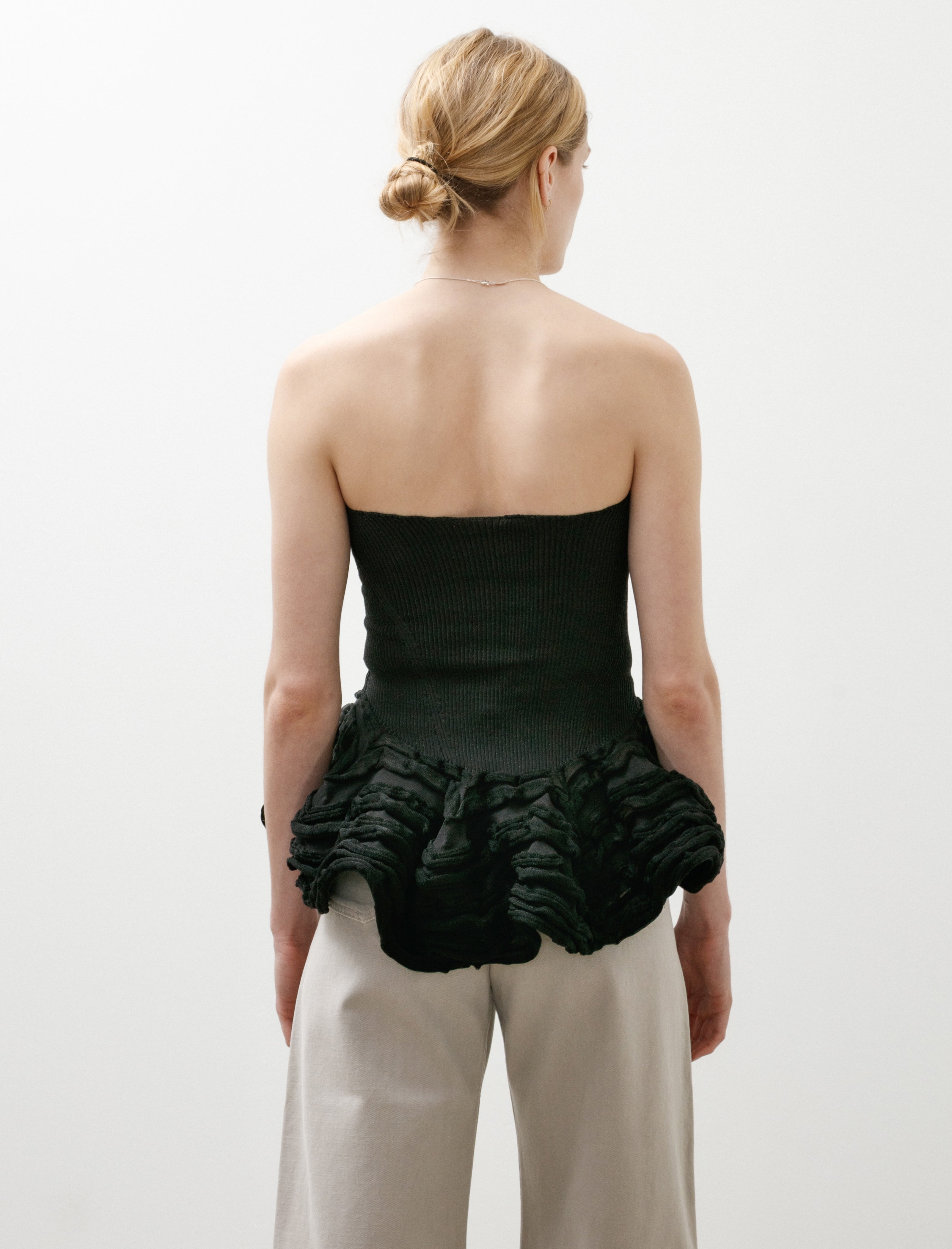 CFCL Pottery HS Swell Glitter Strapless Top Black
